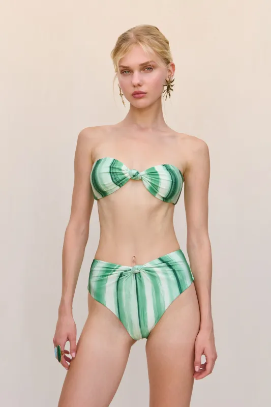 OSWIN BIKINI TOP - CALLA LILY PAINTED STRIPE sold by Cult Gaia