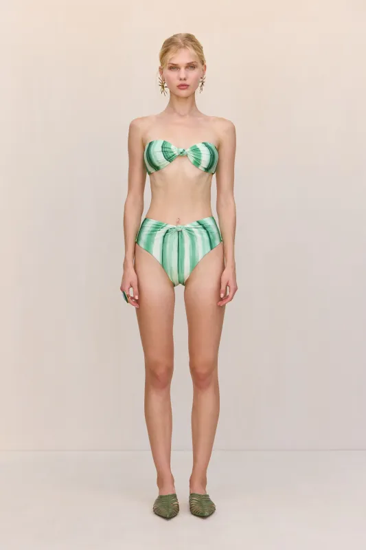 OSWIN BIKINI BOTTOM - CALLA LILY PAINTED STRIPE sold by Cult Gaia