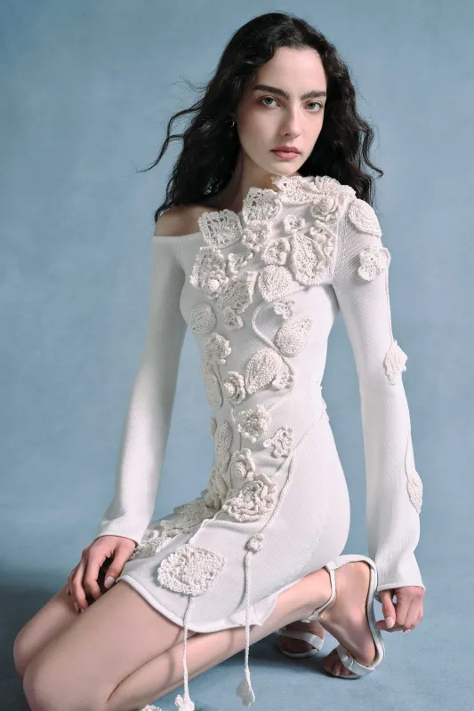 KAELA KNIT DRESS - OFF WHITE sold by Cult Gaia