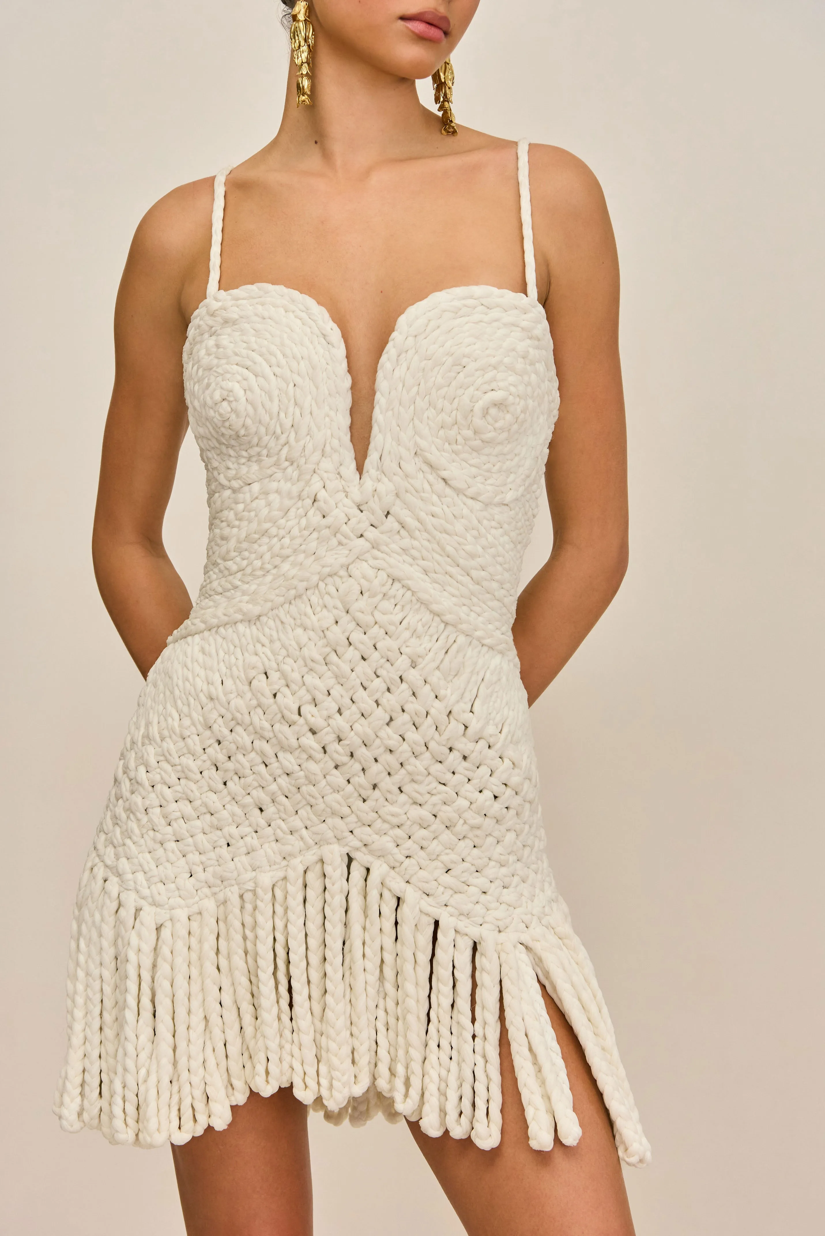 HENLEY DRESS - OFF WHITE sold by Cult Gaia product image thumbnail 3