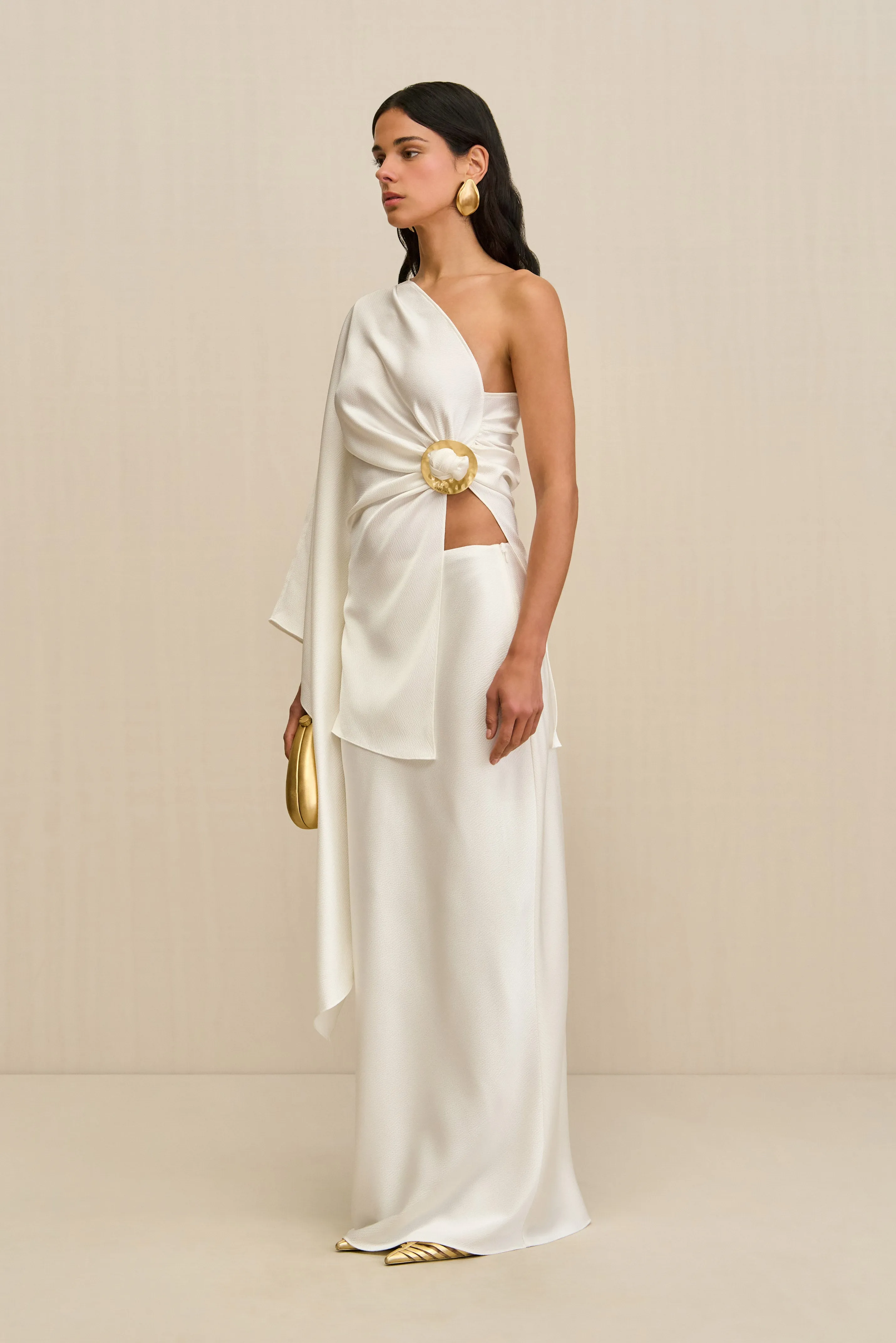 CHANTEL SKIRT - OFF WHITE CREPE sold by Cult Gaia product image thumbnail 3