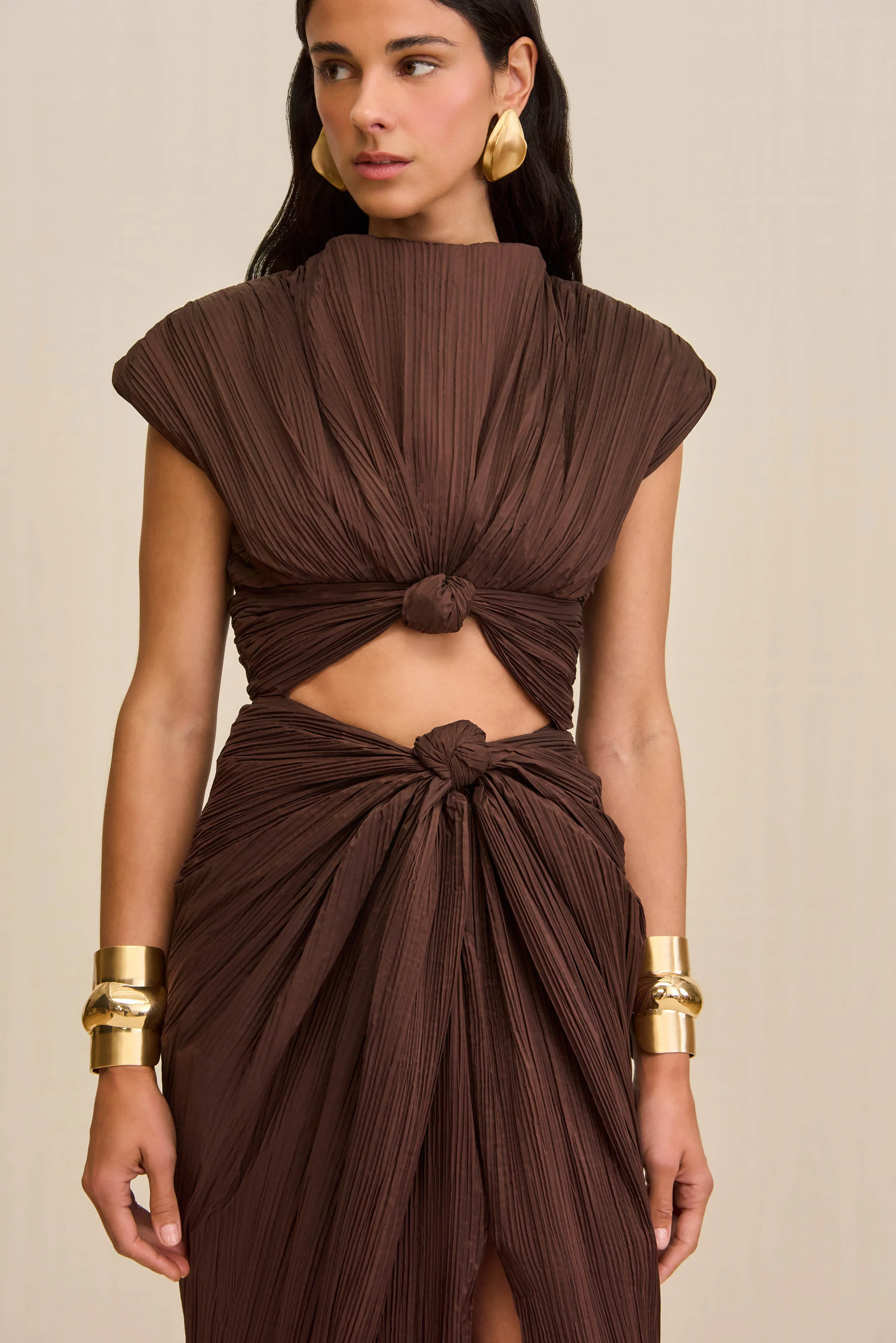 BAMBU HAND CUFF - BRUSHED BRASS sold by Cult Gaia product image thumbnail 2