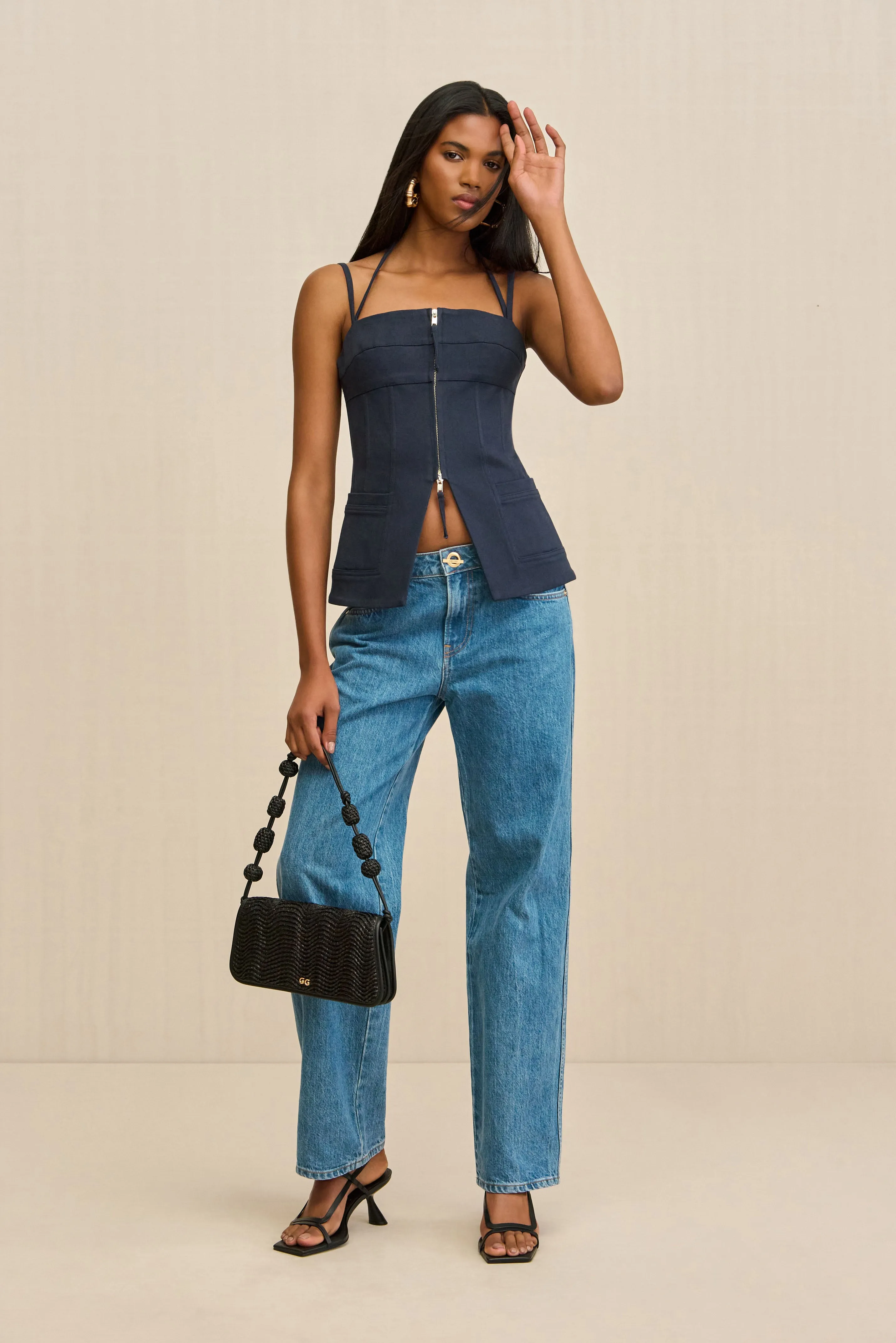 KATELLA TOP - DEEP LAKE sold by Cult Gaia product image thumbnail 4