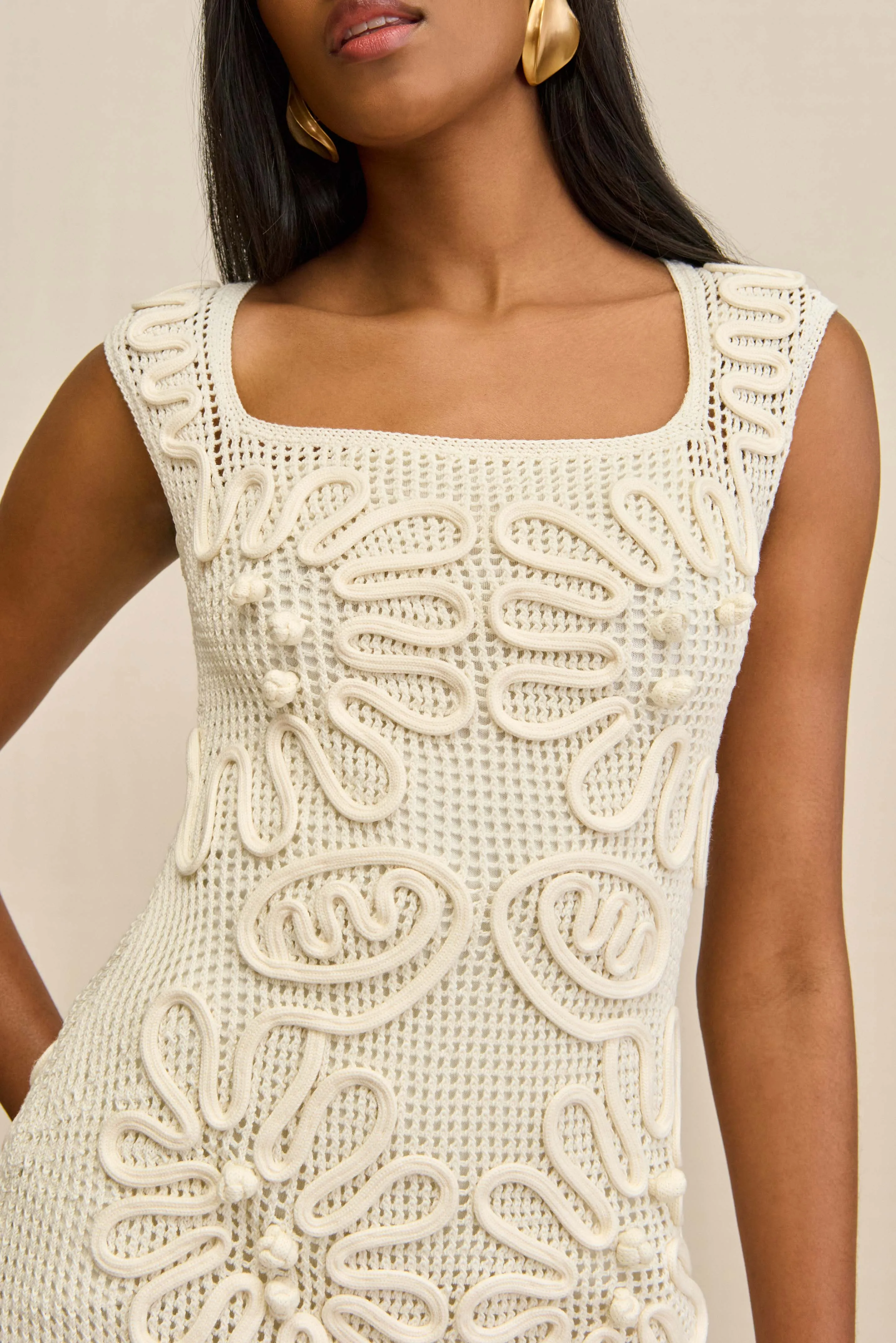 CHIMI KNIT DRESS - OFF WHITE sold by Cult Gaia product image thumbnail 2