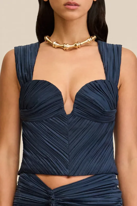 KAITLIN TOP - DEEP LAKE sold by Cult Gaia