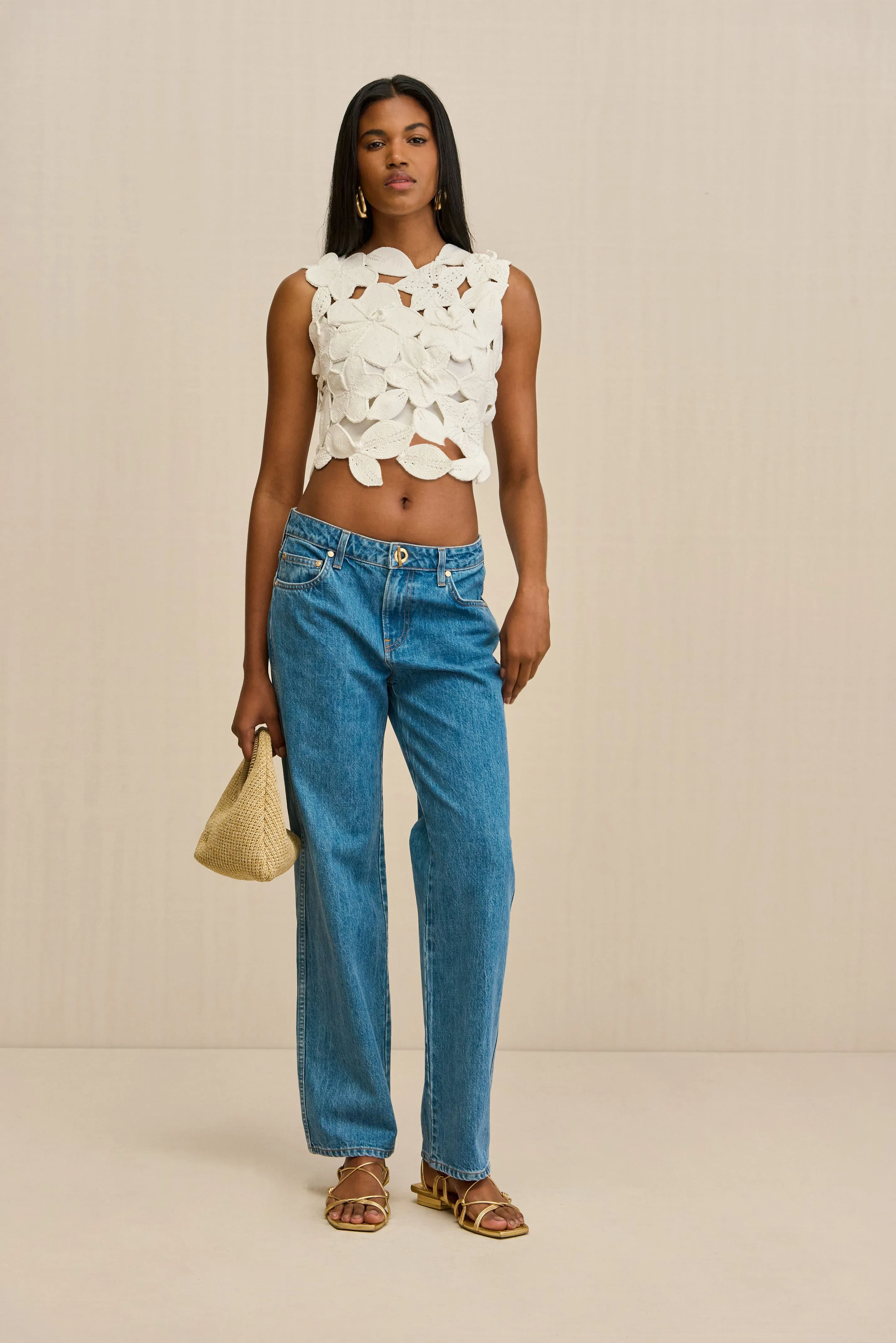 HARRINGTON CROCHET TOP - OFF WHITE sold by Cult Gaia