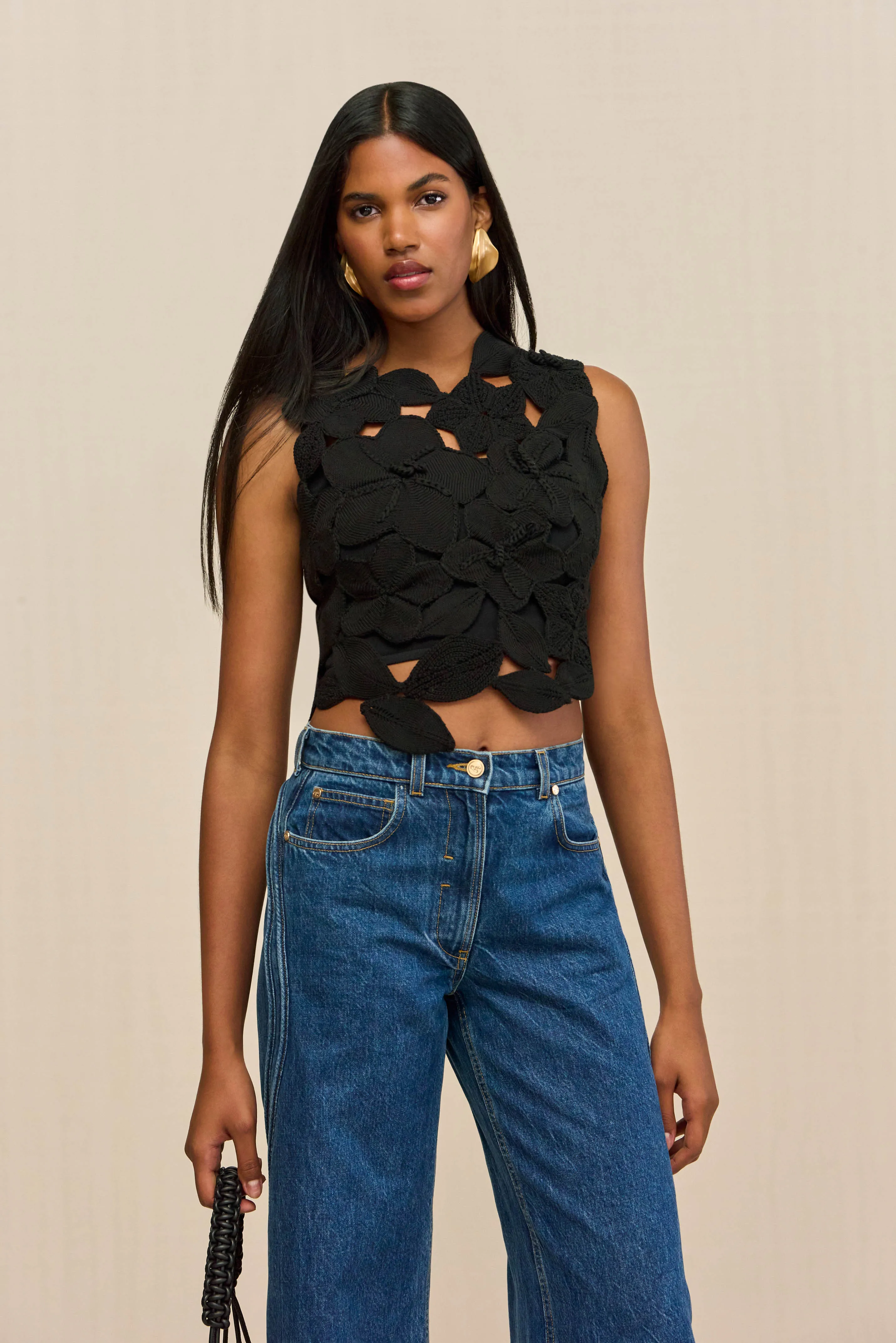 HARRINGTON CROCHET TOP - BLACK sold by Cult Gaia product image thumbnail 3