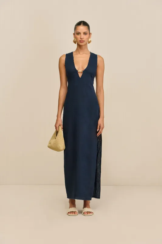 NORMA DRESS - DEEP LAKE sold by Cult Gaia