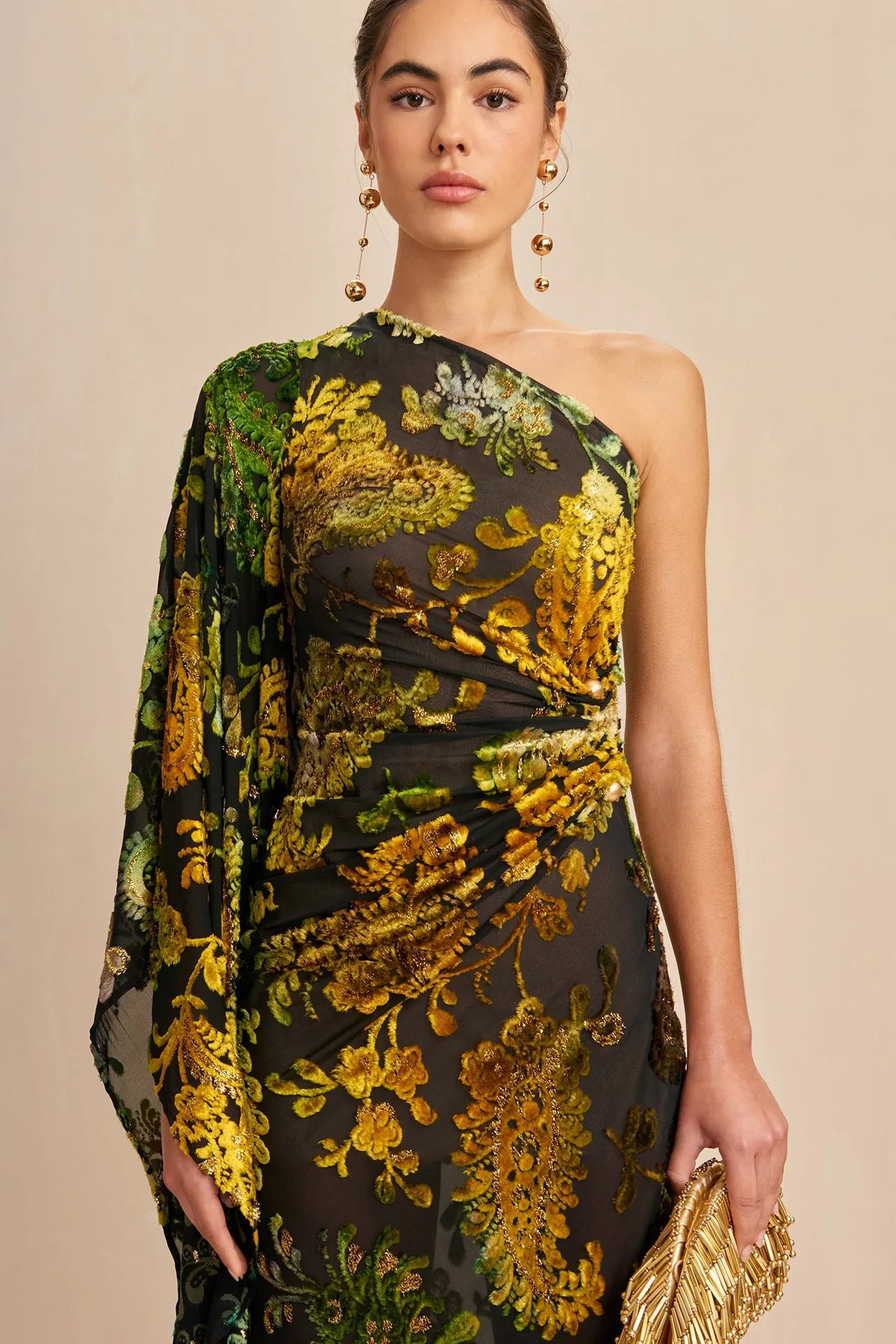 ADIRA GOWN - GREEN MULTI sold by cult gaia product image thumbnail 4