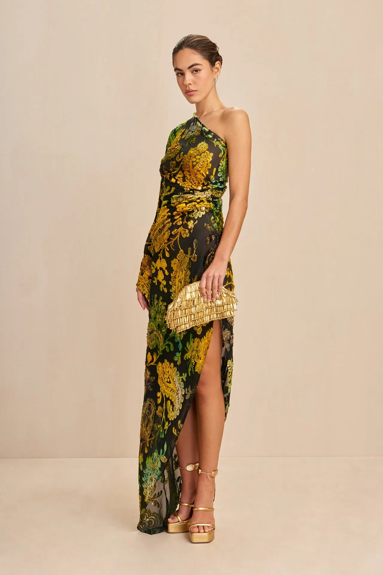 ADIRA GOWN - GREEN MULTI sold by cult gaia product image thumbnail 3
