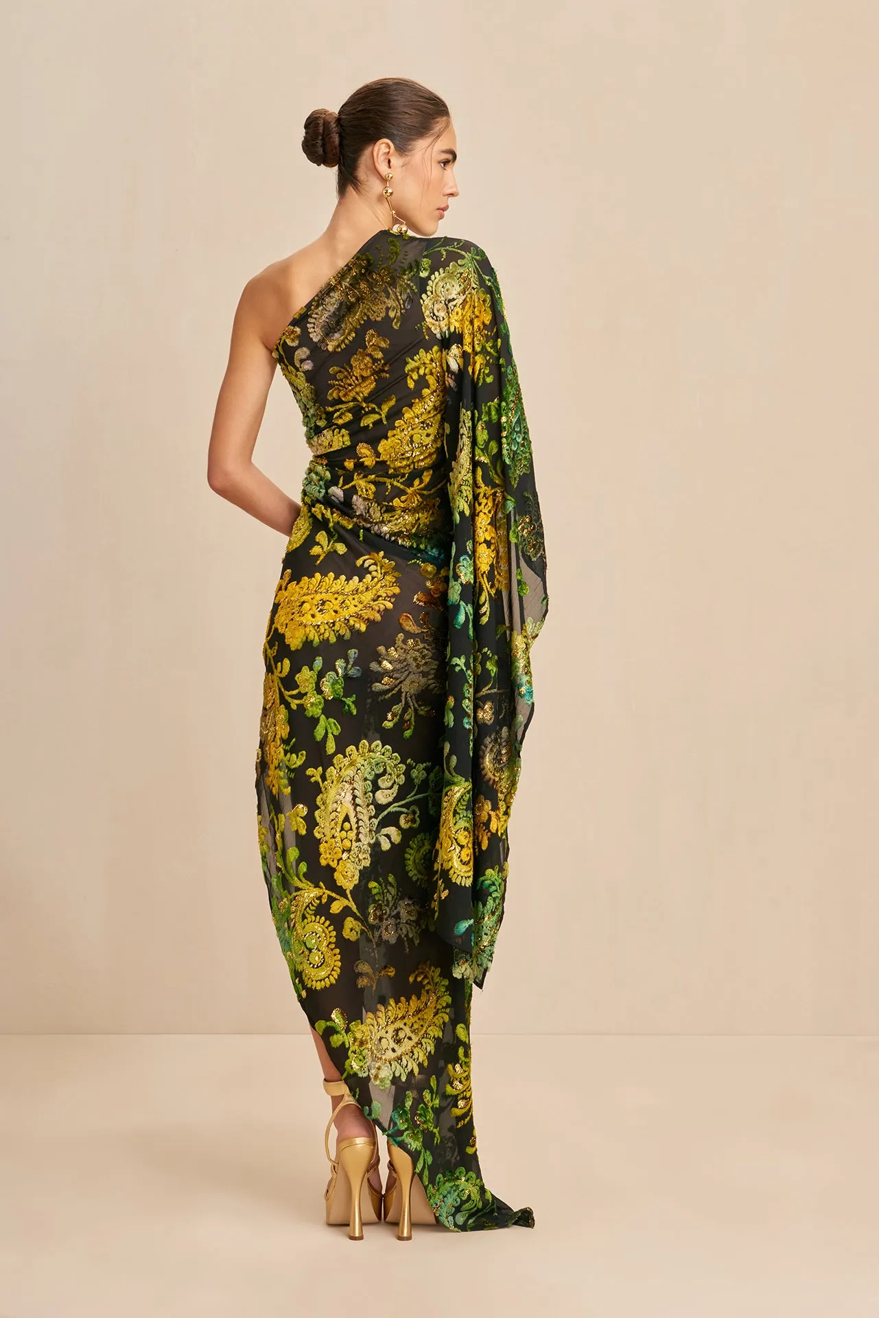 ADIRA GOWN - GREEN MULTI sold by cult gaia product image thumbnail 5