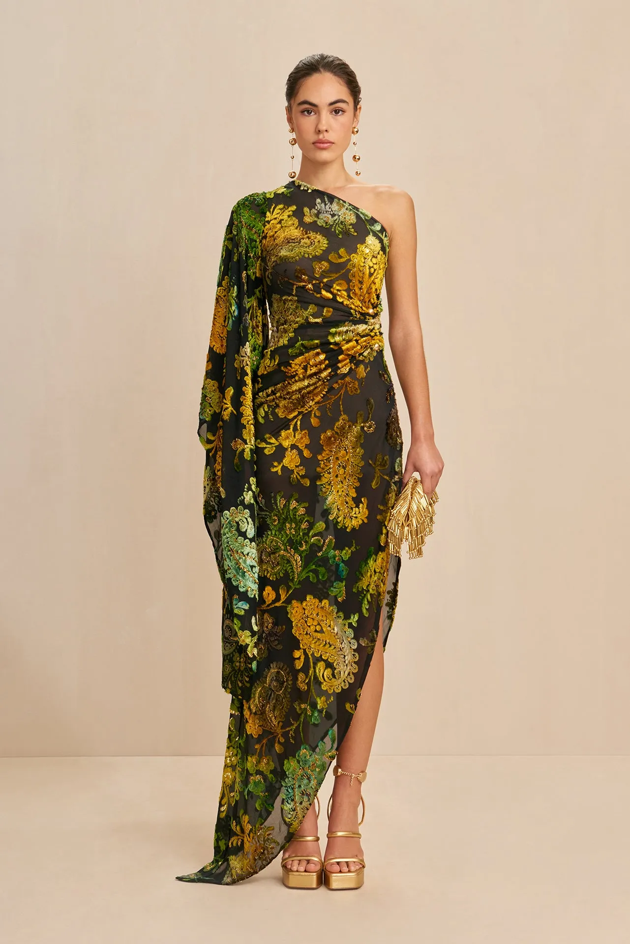 ADIRA GOWN - GREEN MULTI sold by cult gaia