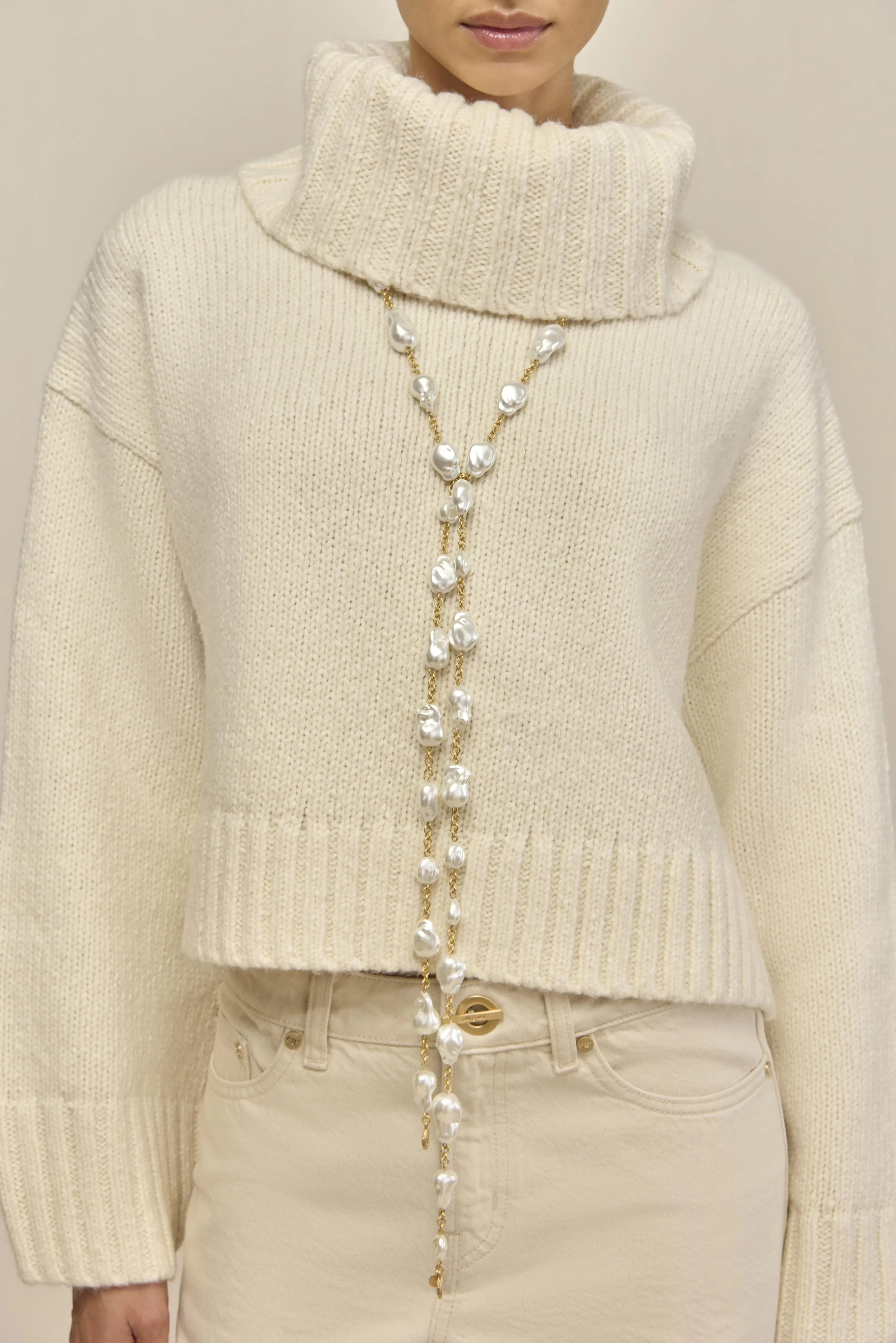 VANA LARIAT NECKLACE - PEARL sold by Cult Gaia product image thumbnail 2