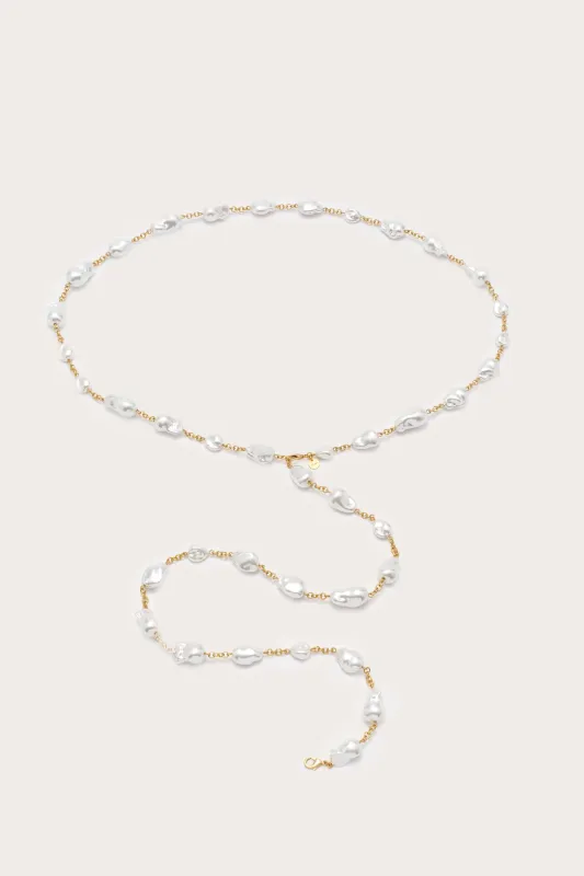VANA LARIAT NECKLACE - PEARL sold by Cult Gaia