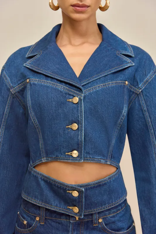 WILFRED JACKET - DARK STONE WASH sold by Cult Gaia