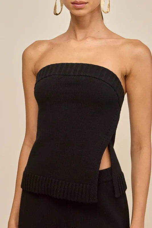 LOU KNIT TOP - BLACK sold by Cult Gaia