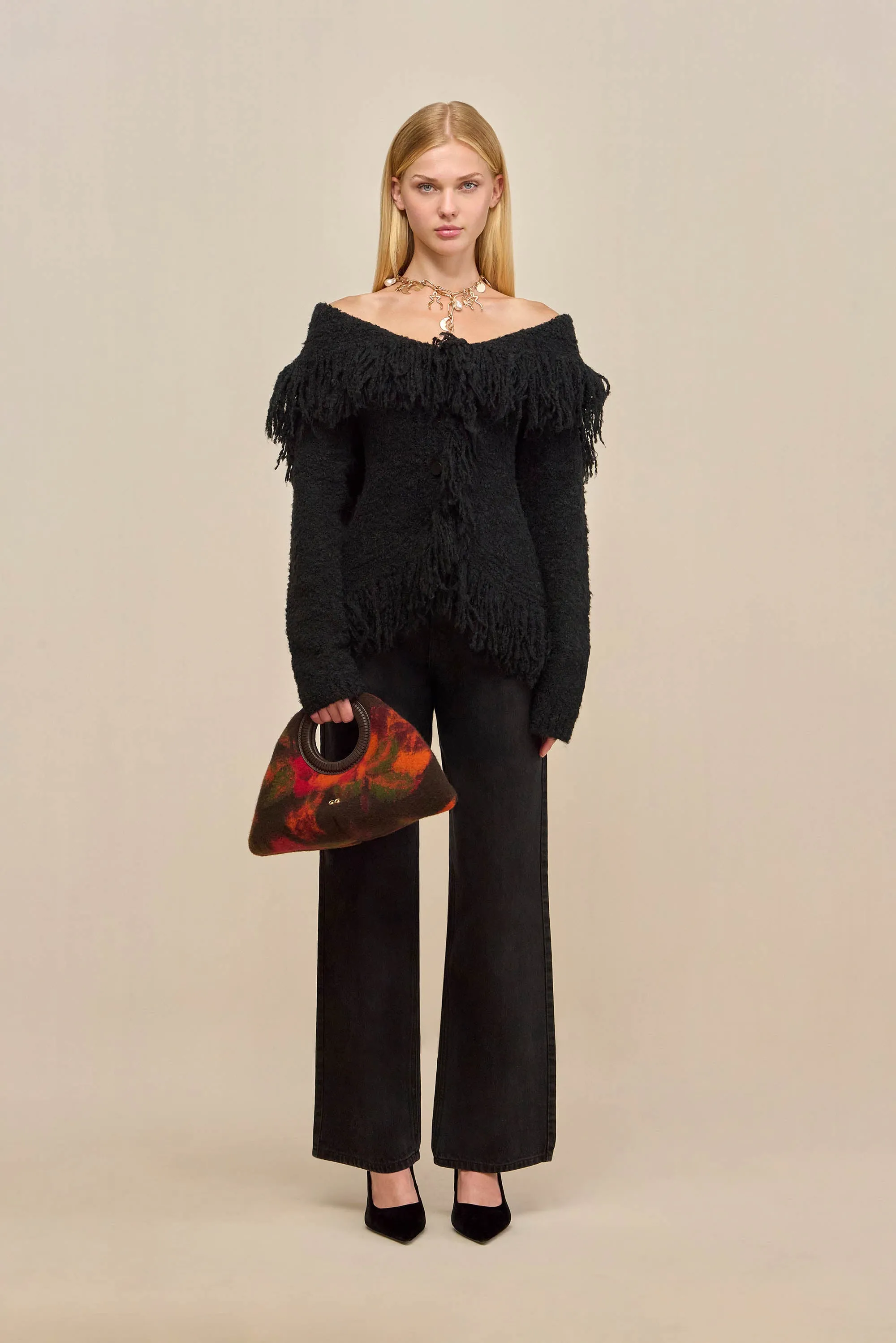 MICHELLE CARDIGAN - BLACK sold by Cult Gaia