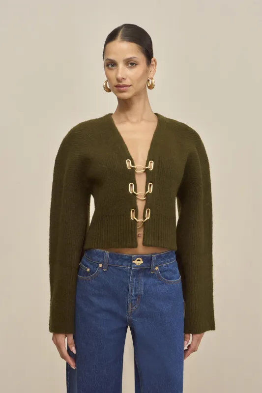 MAYALU CARDIGAN - DEEP ROSEMARY sold by Cult Gaia