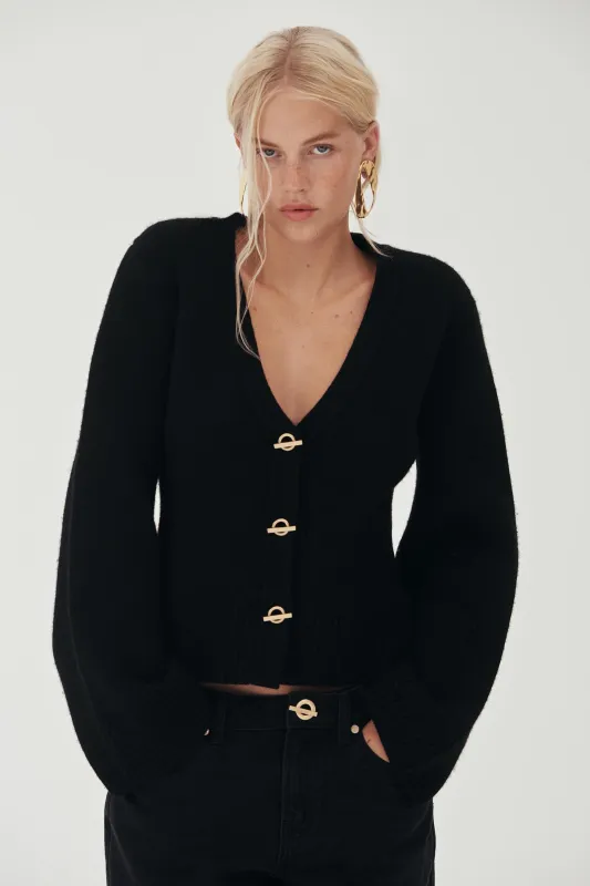 JOS CARDIGAN - BLACK sold by Cult Gaia