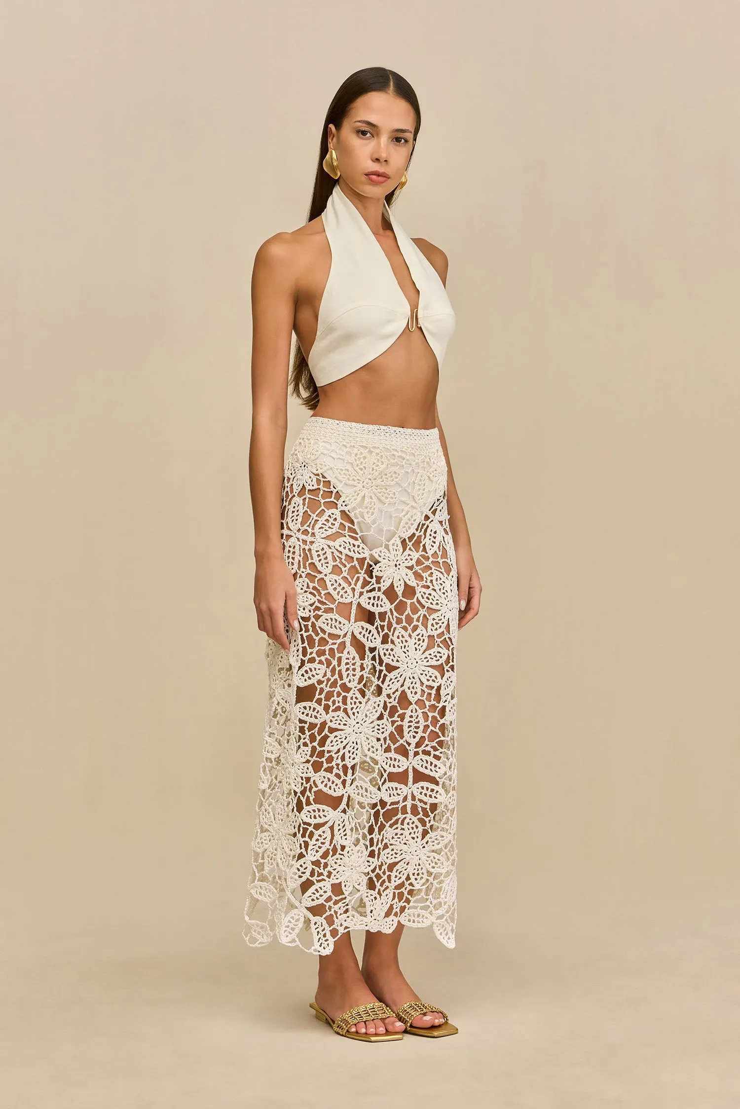 AMINA CROCHET SKIRT - WHITE sold by Cult Gaia product image thumbnail 3