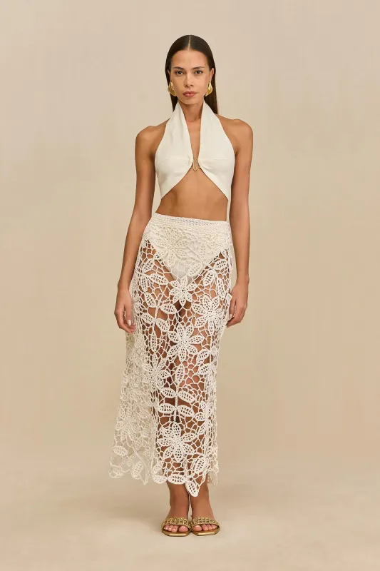 AMINA CROCHET SKIRT - WHITE sold by Cult Gaia