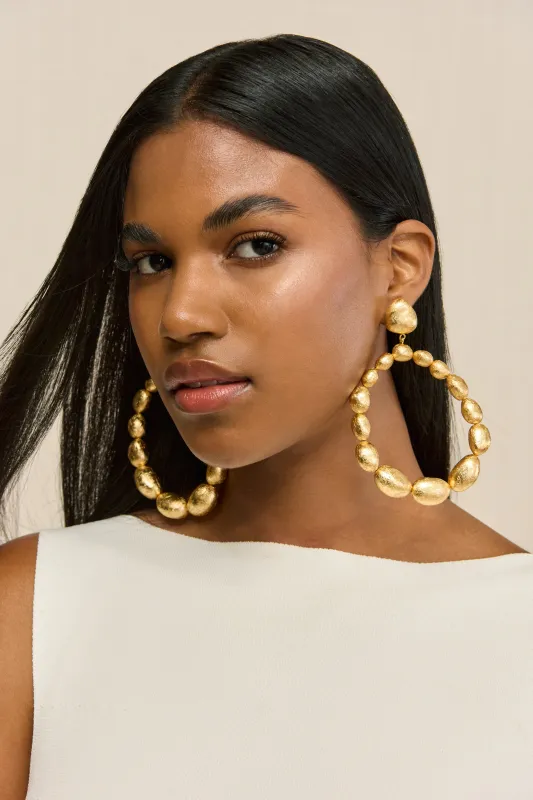 SIRA EARRING - GOLD FOILED WOOD sold by Cult Gaia