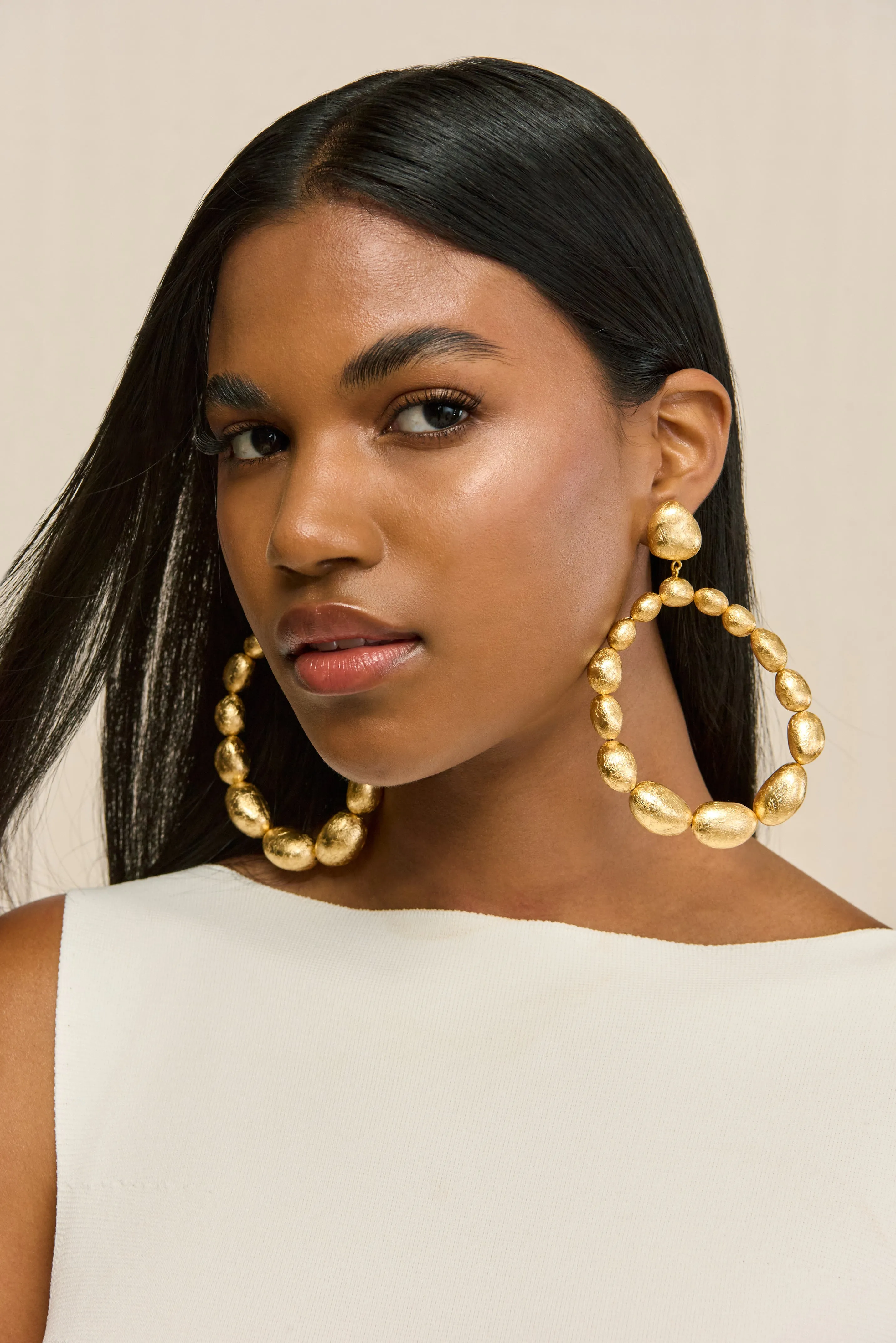 SIRA EARRING - GOLD FOILED WOOD sold by Cult Gaia