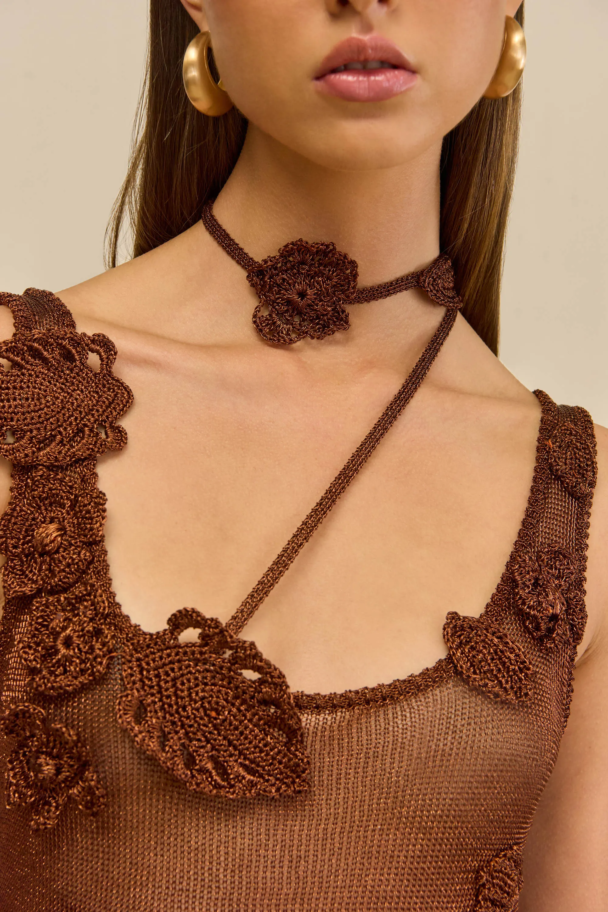 PEMMA KNIT DRESS - SADDLE sold by Cult Gaia product image thumbnail 2