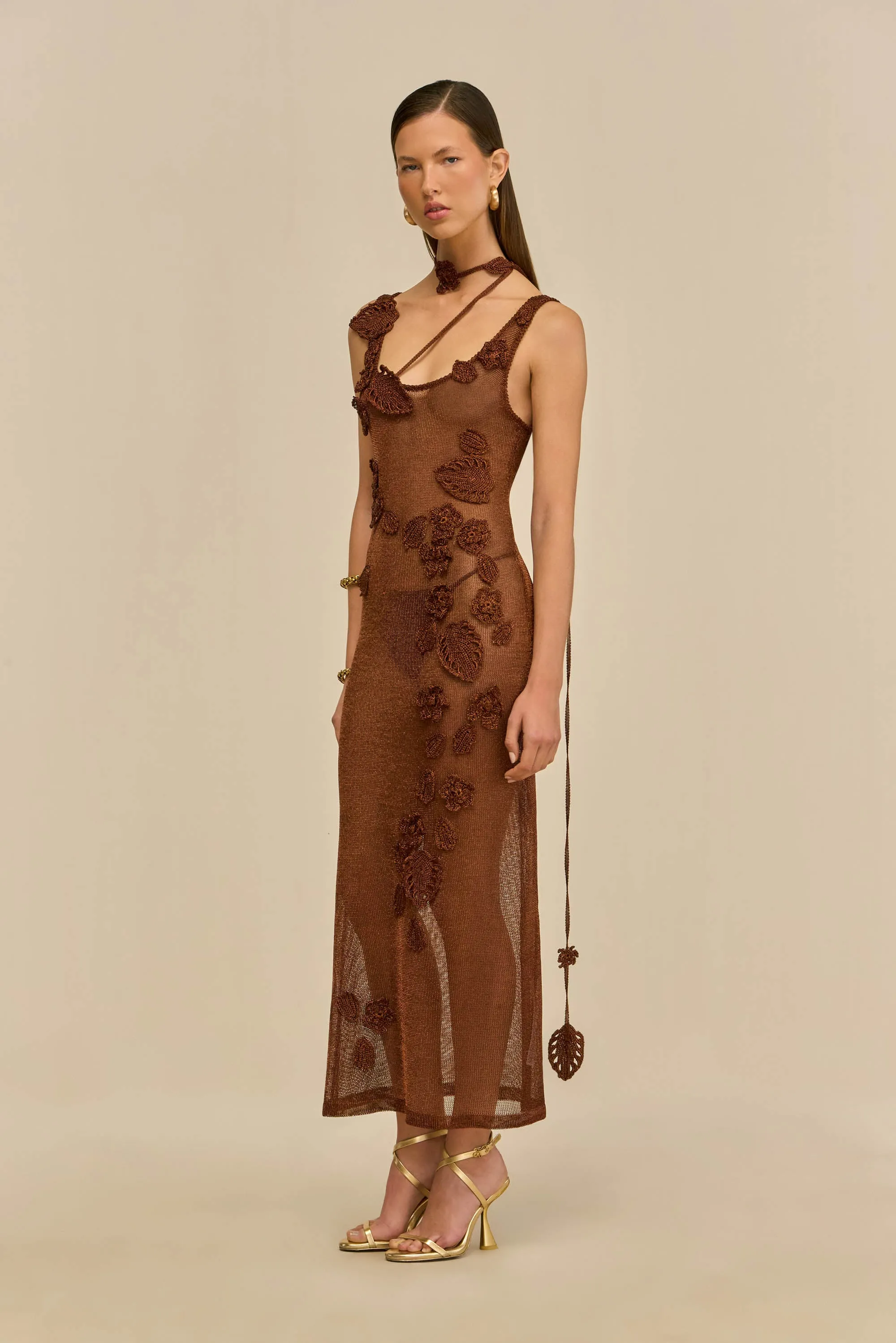 PEMMA KNIT DRESS - SADDLE sold by Cult Gaia product image thumbnail 5