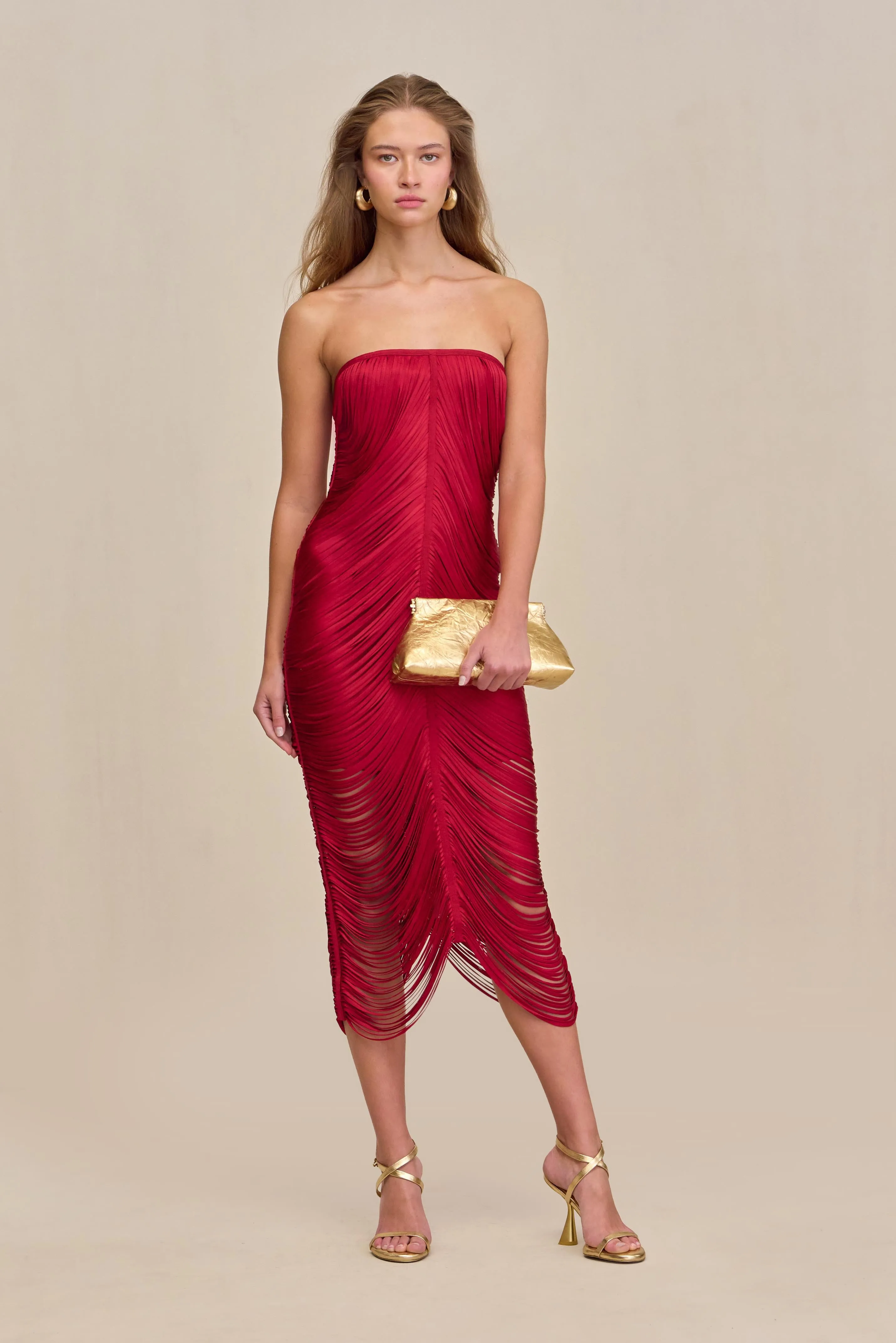 LARISSA DRESS - MERLOT sold by Cult Gaia