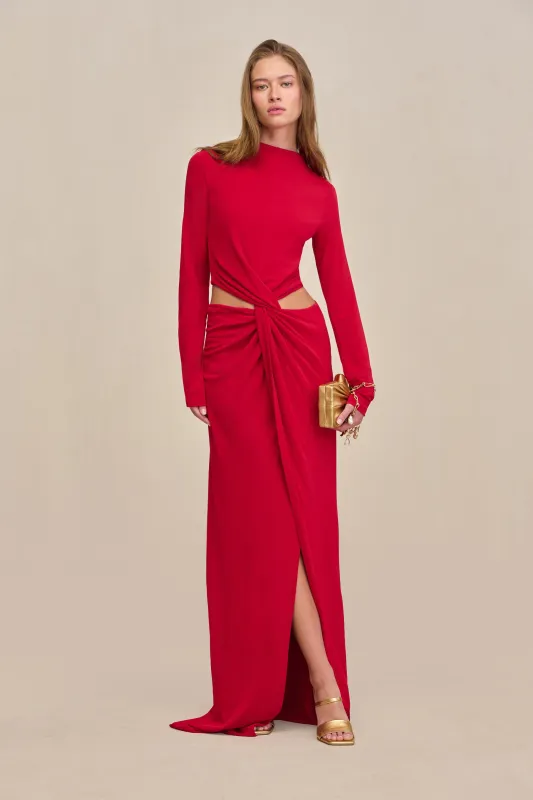 KERI GOWN - MERLOT sold by Cult Gaia