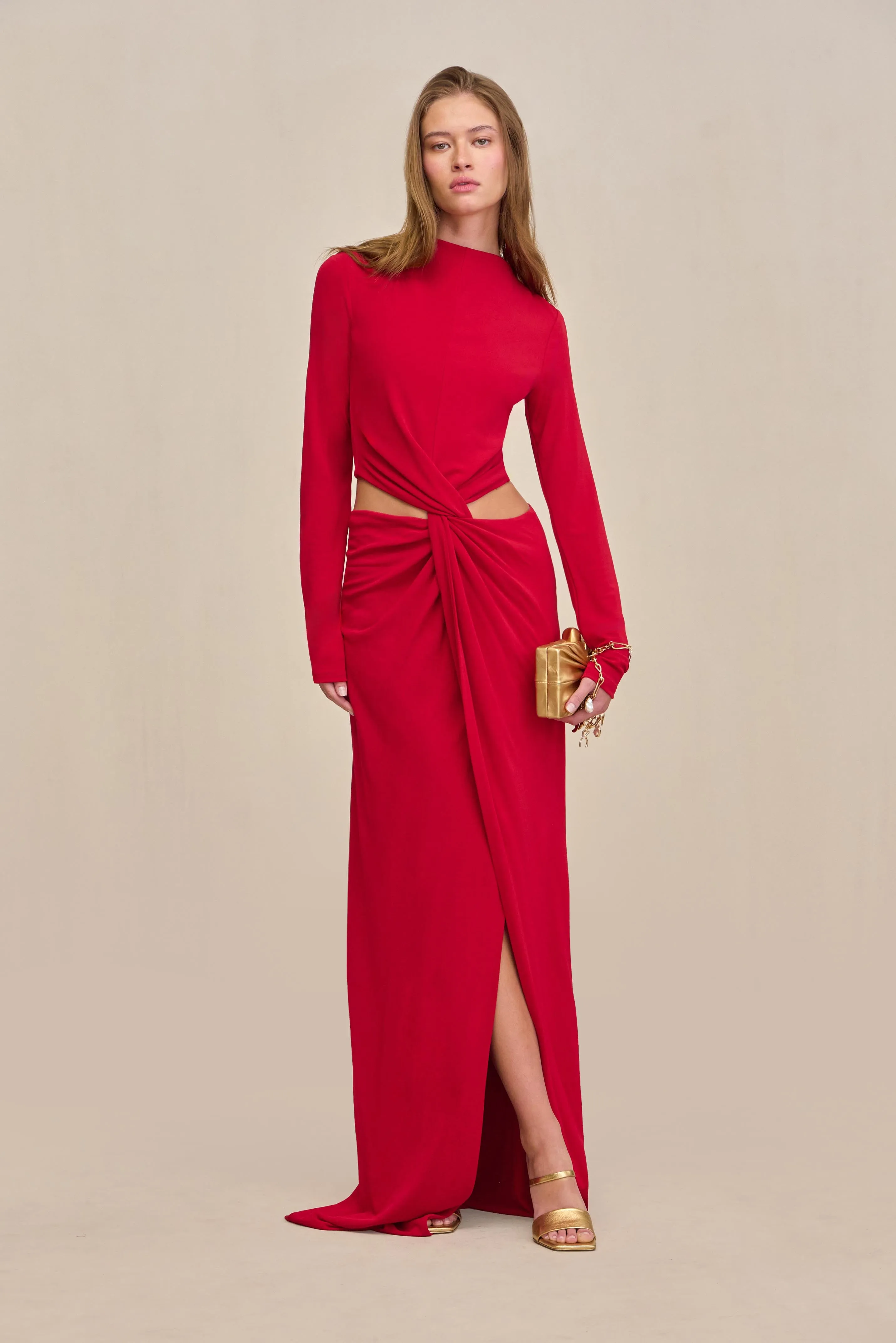 KERI GOWN - MERLOT sold by Cult Gaia