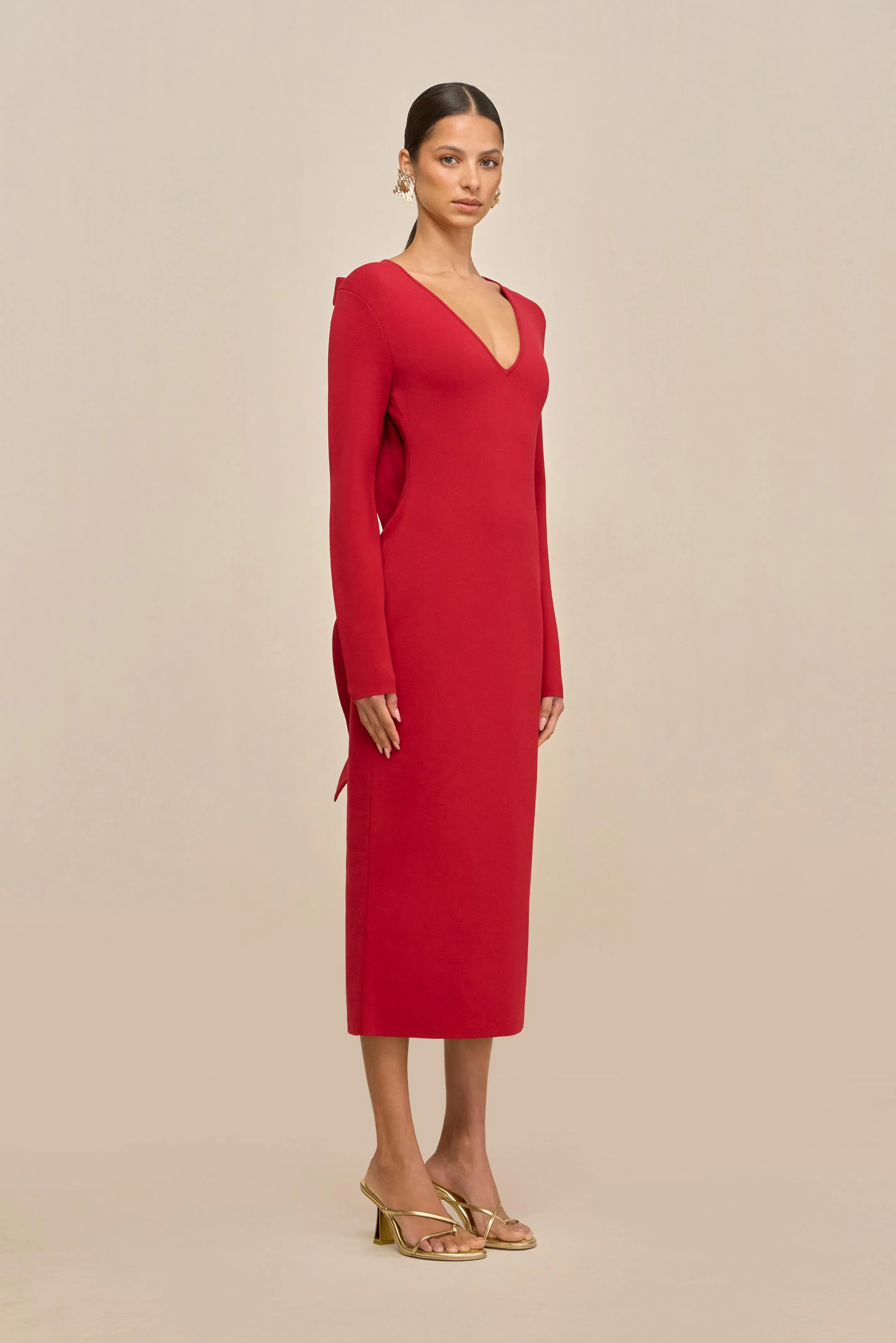 BOA KNIT DRESS - MERLOT sold by Cult Gaia product image thumbnail 5