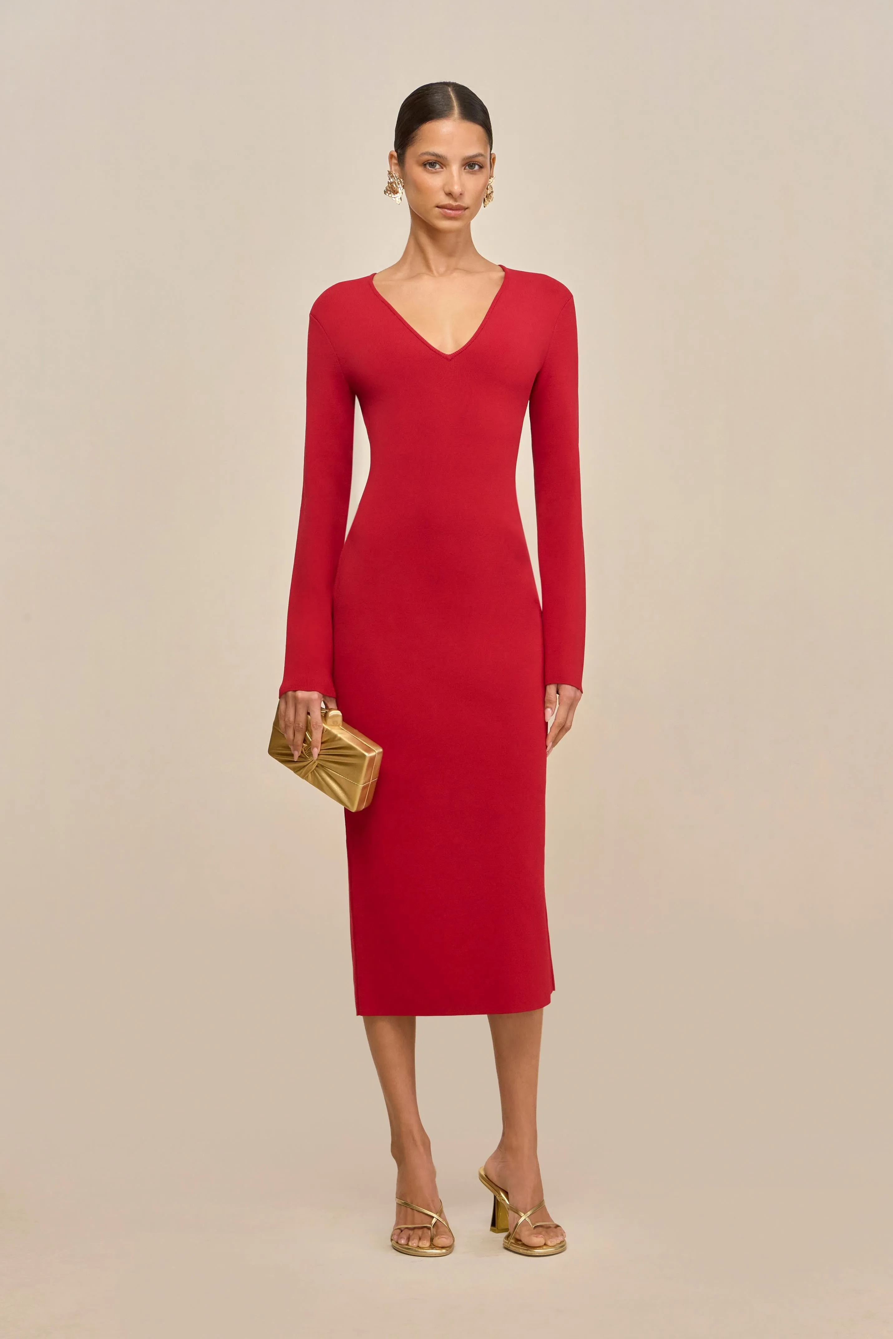 BOA KNIT DRESS - MERLOT sold by Cult Gaia product image thumbnail 2