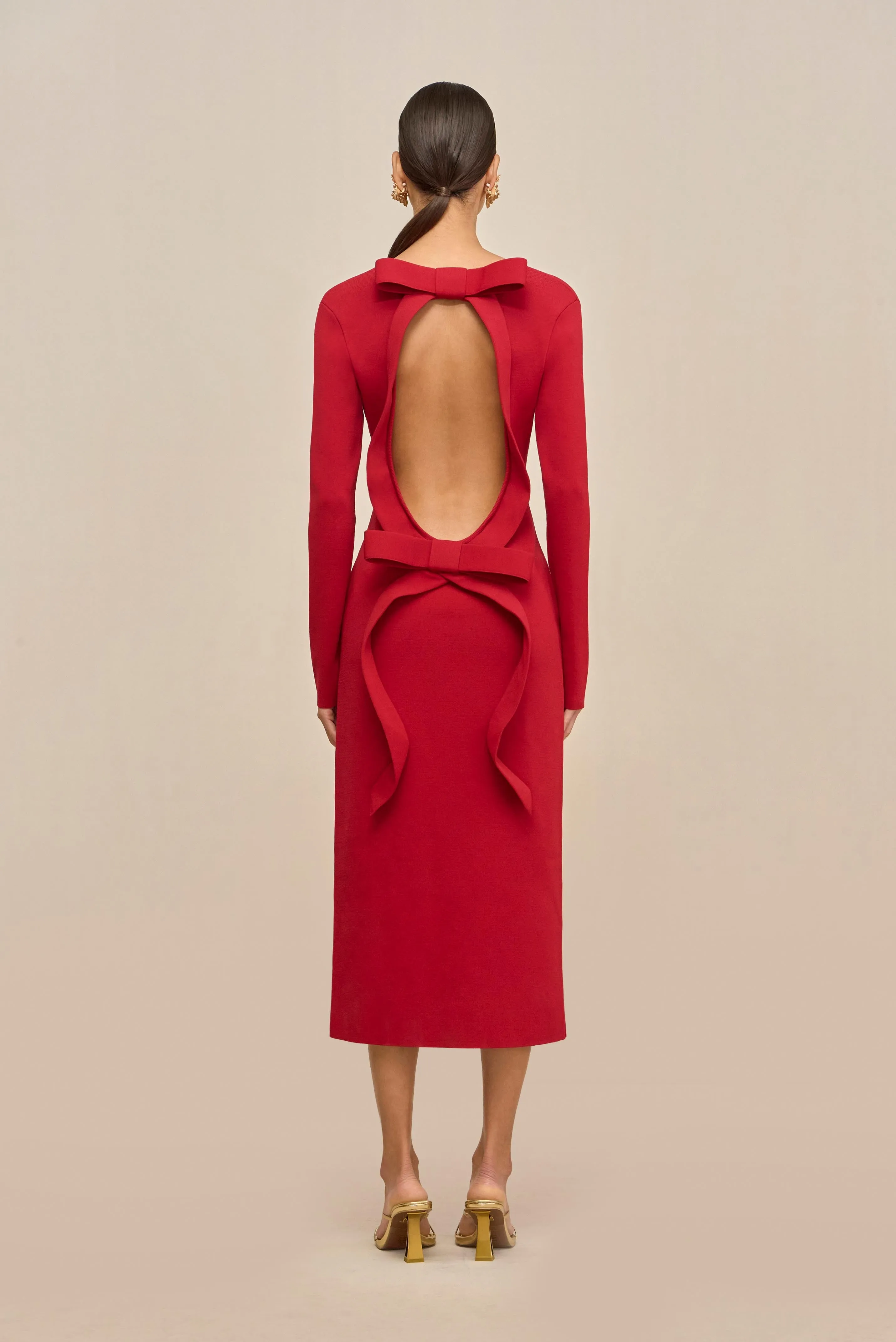 BOA KNIT DRESS - MERLOT sold by Cult Gaia product image thumbnail 3