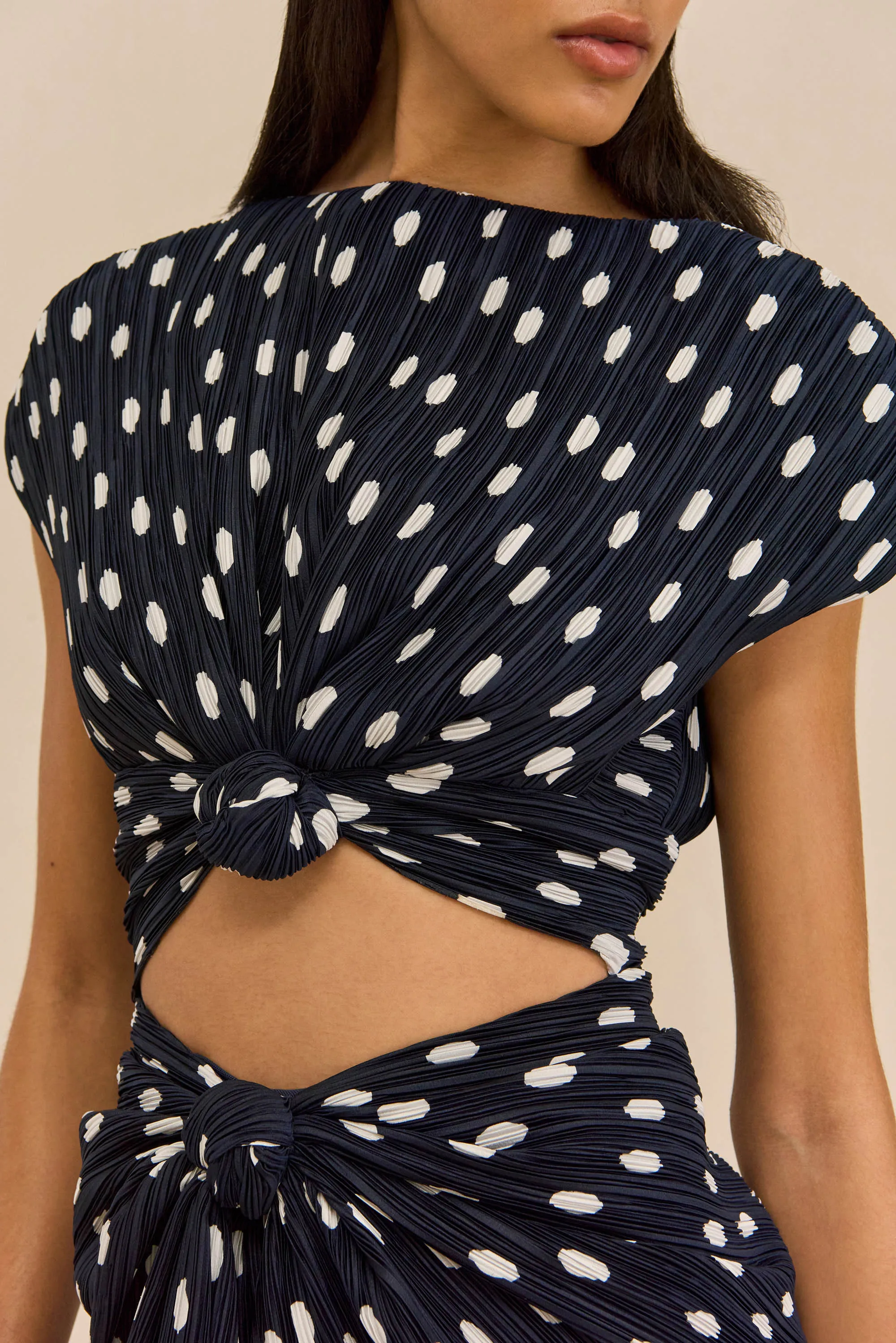 AIRA DRESS - SMALL DOT DEEP LAKE sold by Cult Gaia product image thumbnail 4