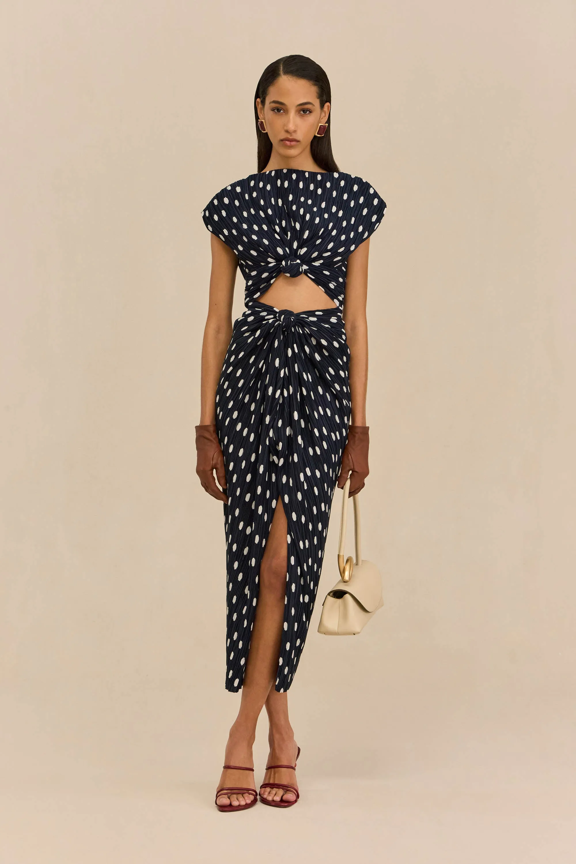AIRA DRESS - SMALL DOT DEEP LAKE sold by Cult Gaia product image thumbnail 3