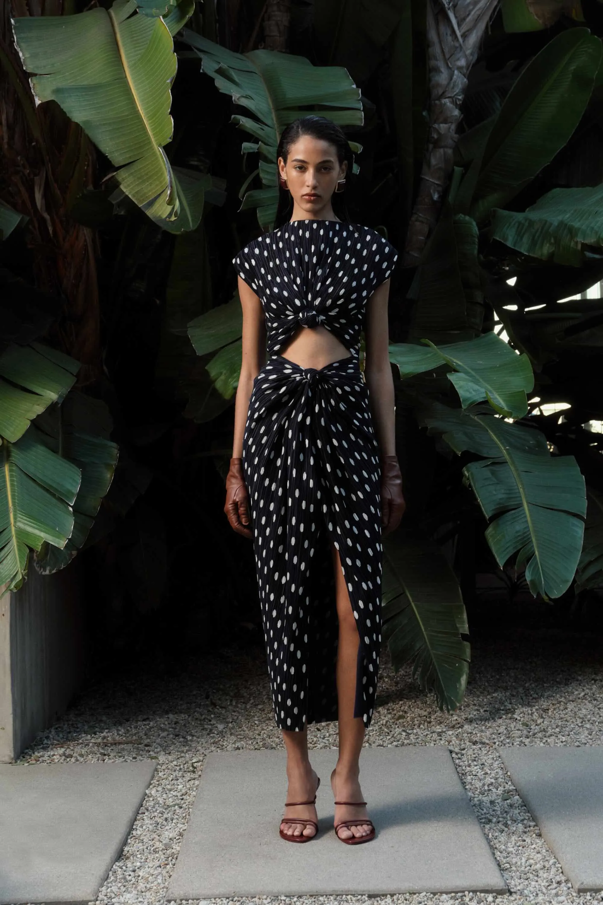 AIRA DRESS - SMALL DOT DEEP LAKE sold by Cult Gaia product image thumbnail 2