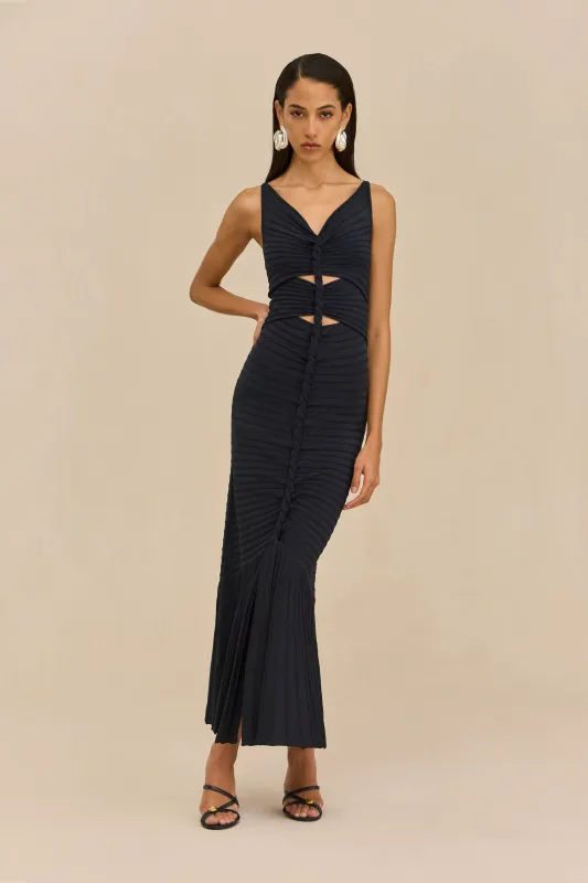 AMATA KNIT DRESS - DEEP LAKE sold by Cult Gaia