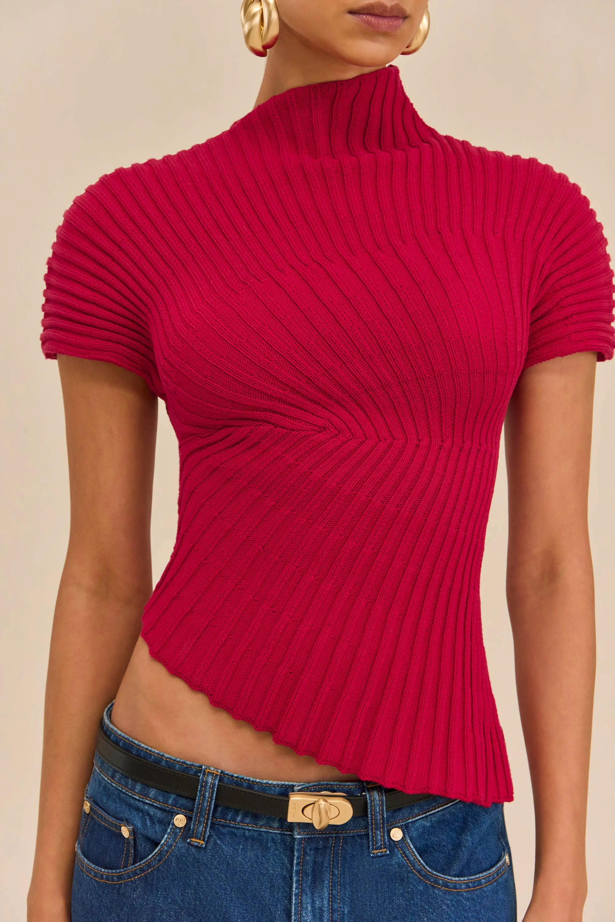 ANNEMIE KNIT TOP - MERLOT sold by Cult Gaia