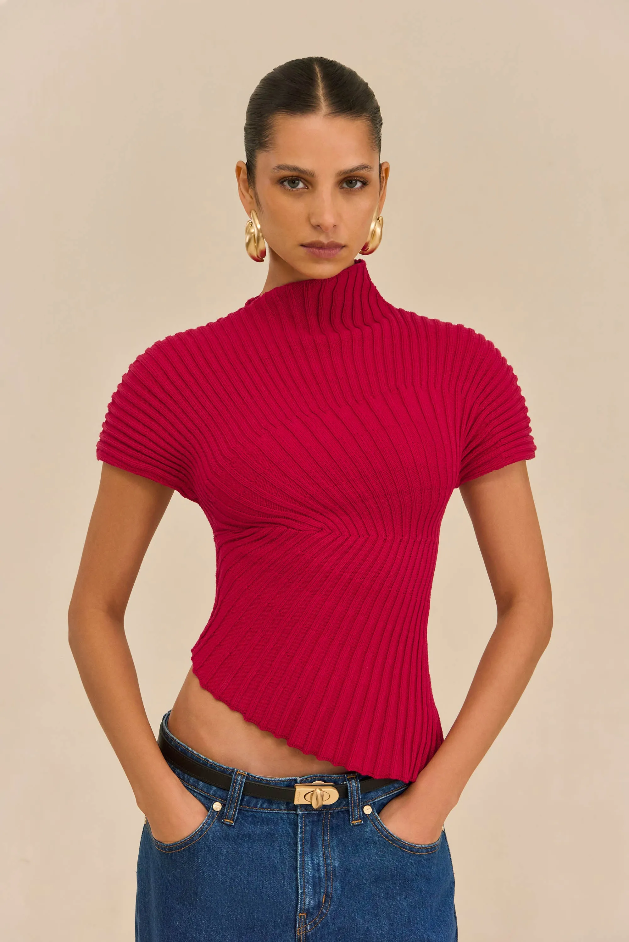 ANNEMIE KNIT TOP - MERLOT sold by Cult Gaia product image thumbnail 3