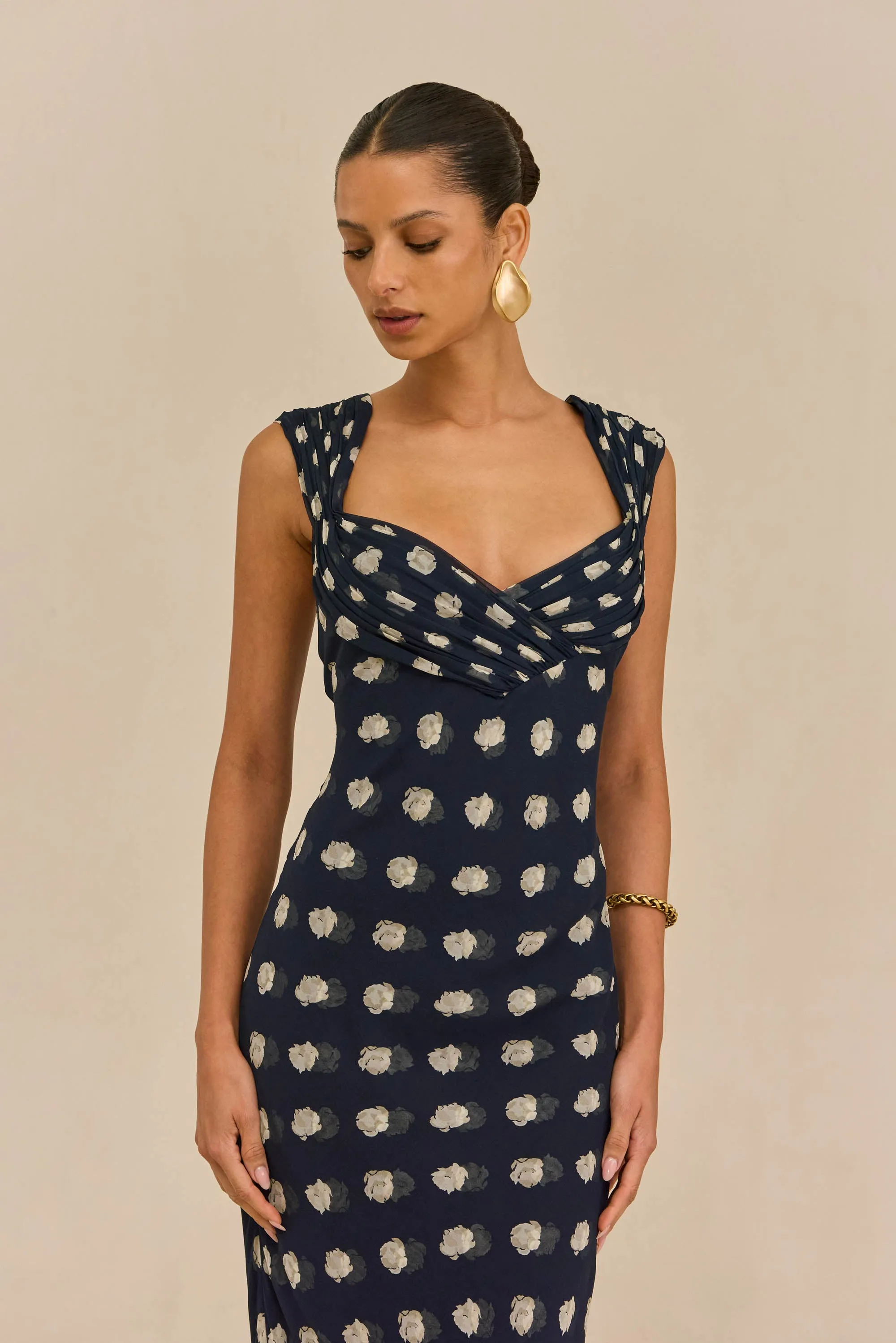 ELISEO DRESS - SMALL DOT DEEP LAKE sold by Cult Gaia product image thumbnail 3