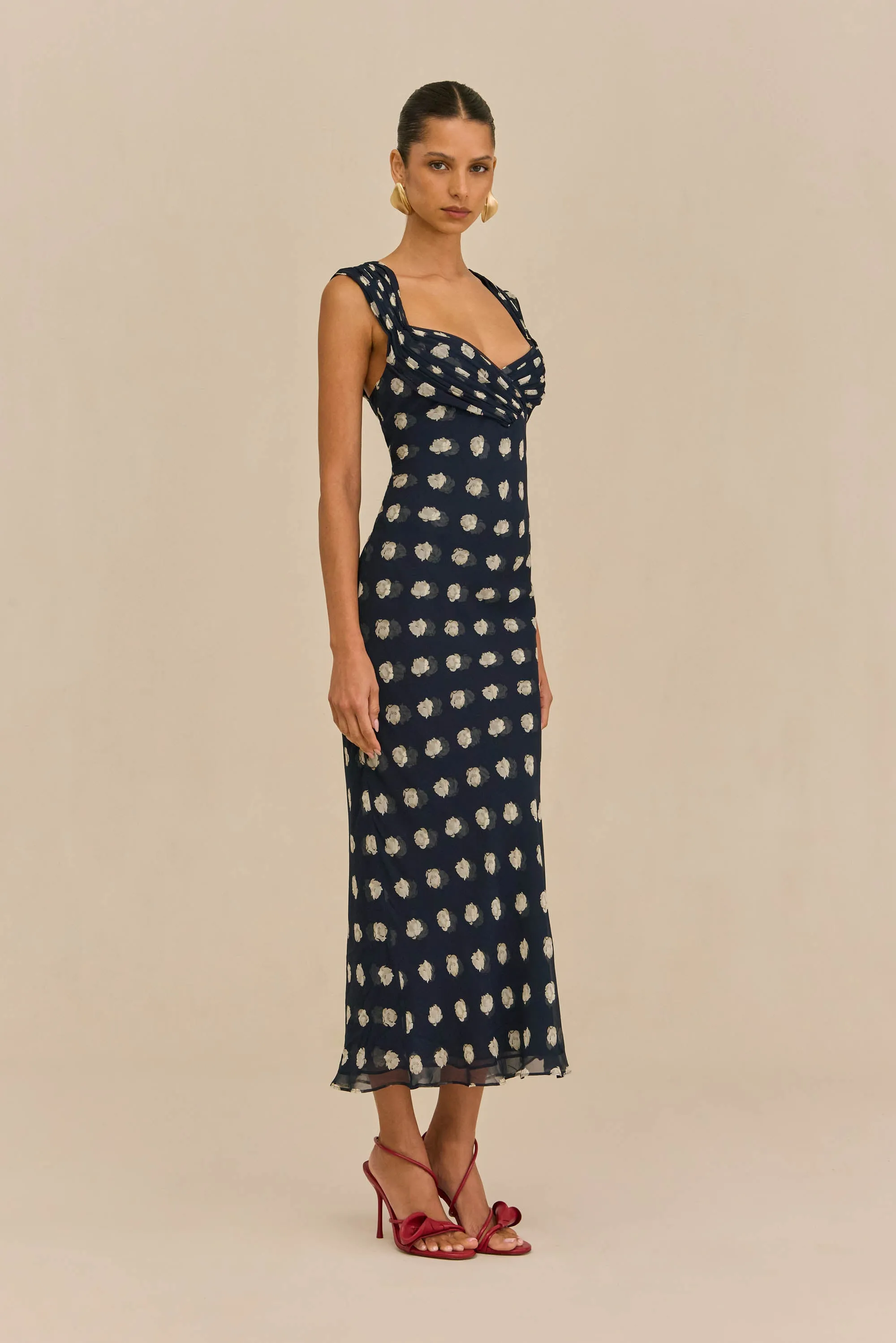 ELISEO DRESS - SMALL DOT DEEP LAKE sold by Cult Gaia product image thumbnail 4