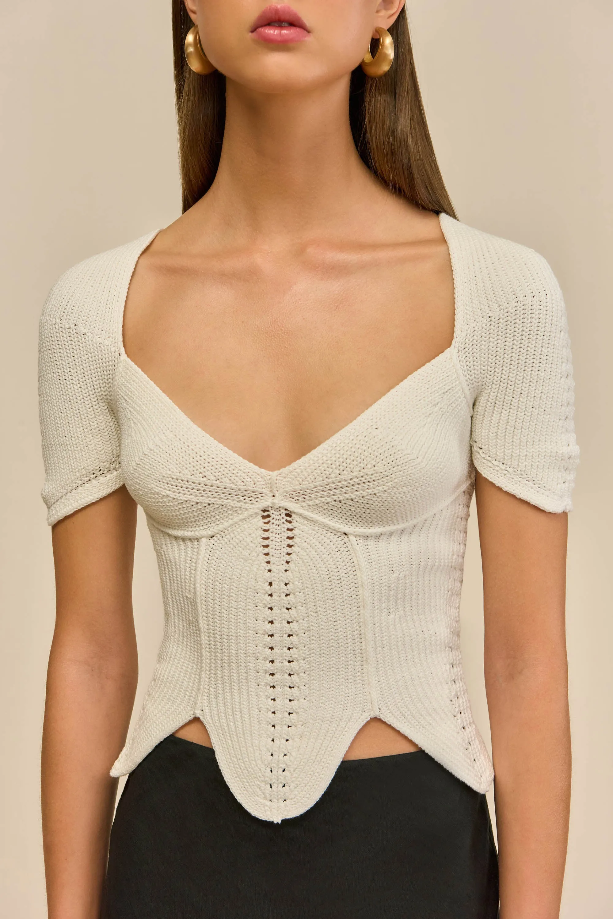 ELIZA KNIT TOP - OFF WHITE sold by Cult Gaia product image thumbnail 3