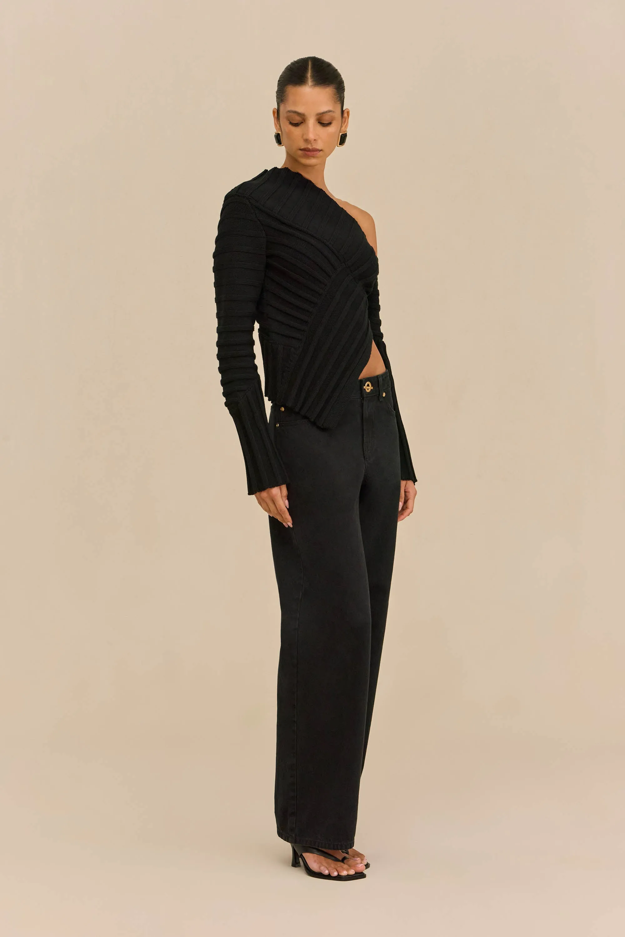 JAIDAN KNIT TOP - BLACK sold by Cult Gaia product image thumbnail 4