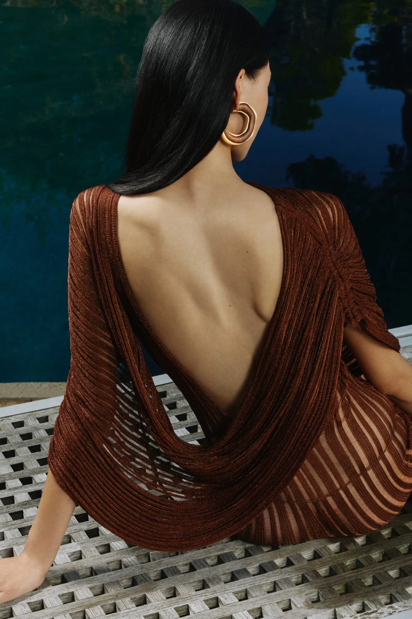 KAYA KNIT DRESS - SADDLE sold by Cult Gaia