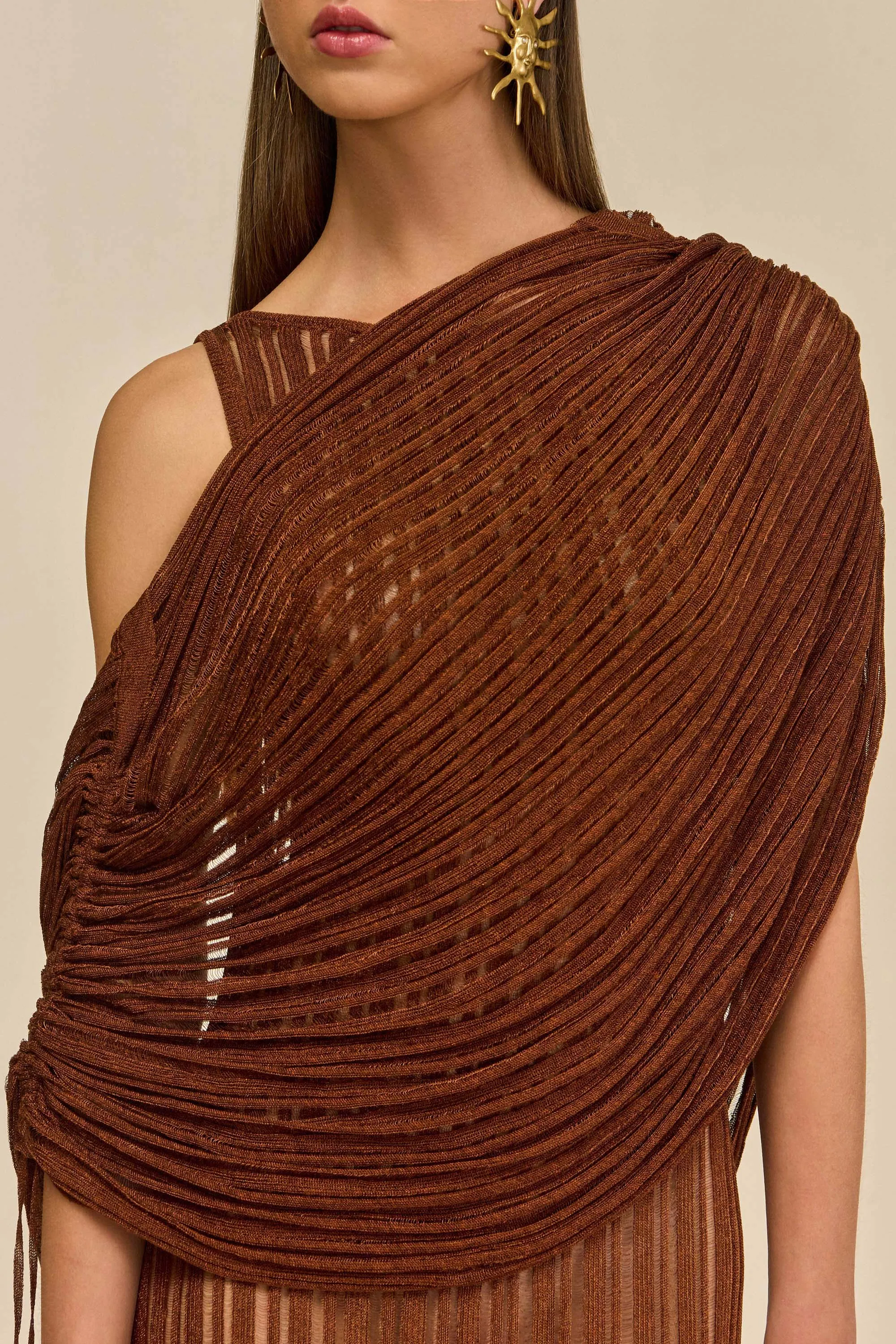 KAYA KNIT DRESS - SADDLE sold by Cult Gaia product image thumbnail 5