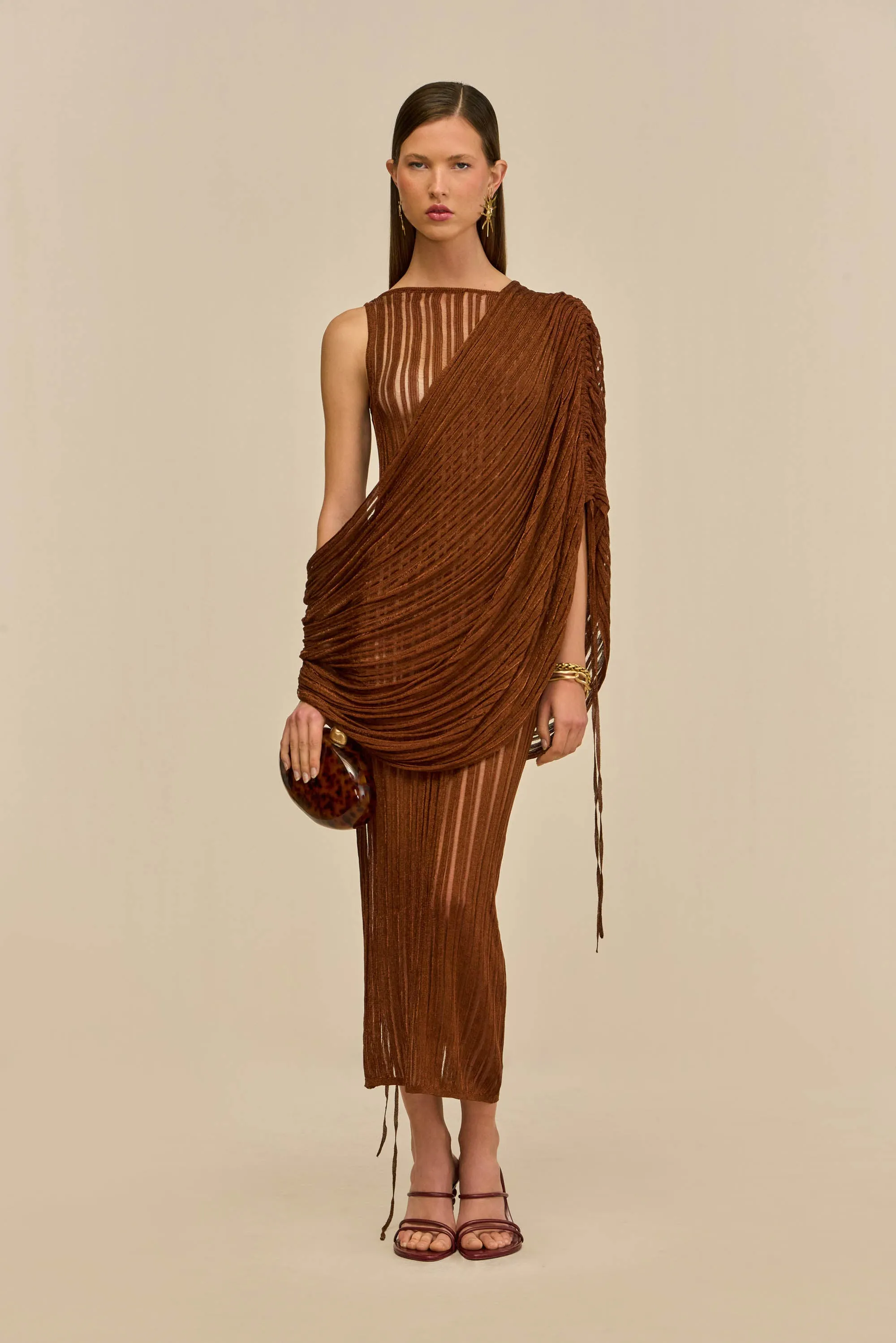 KAYA KNIT DRESS - SADDLE sold by Cult Gaia product image thumbnail 3