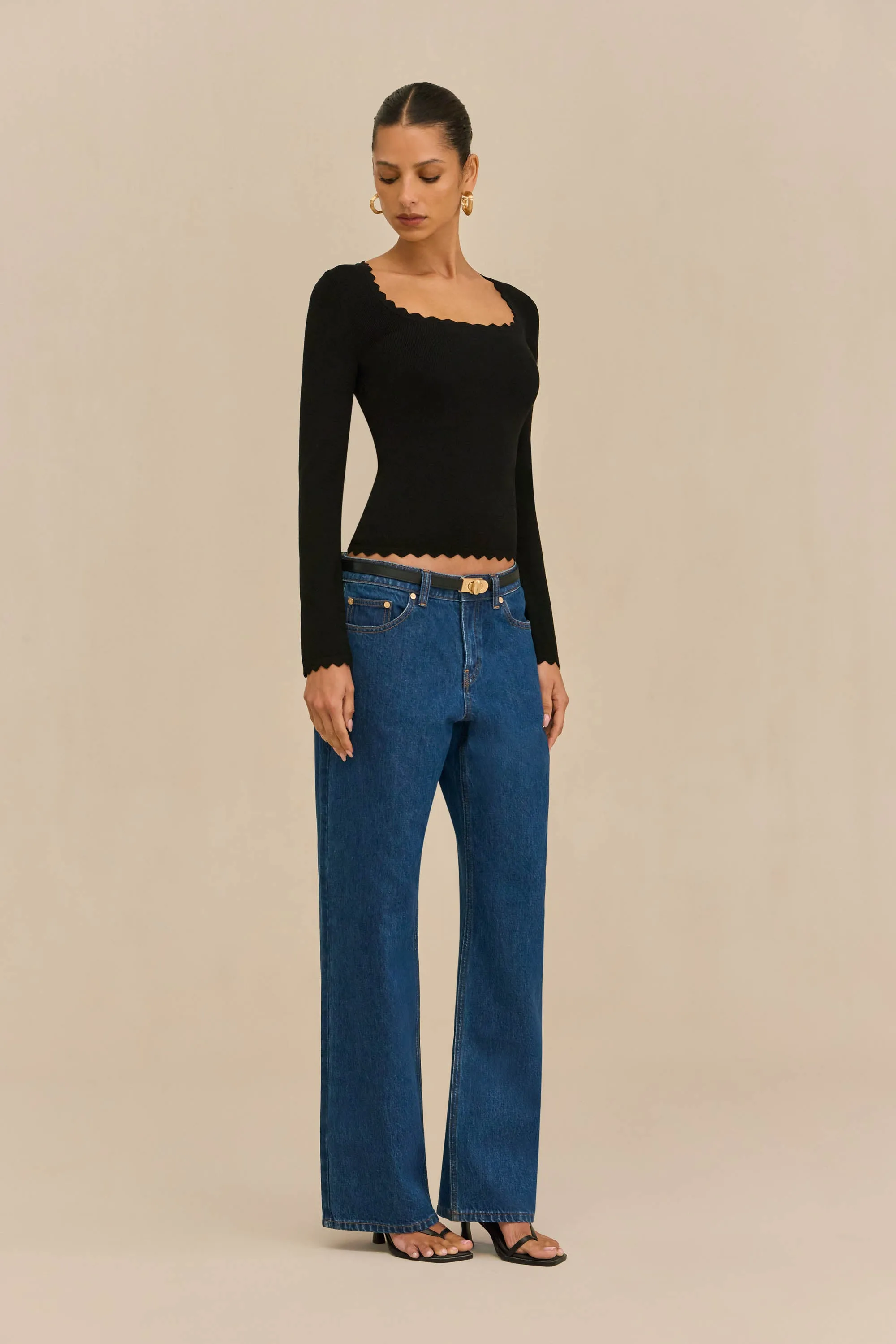 JEAN KNIT TOP - BLACK sold by Cult Gaia product image thumbnail 5