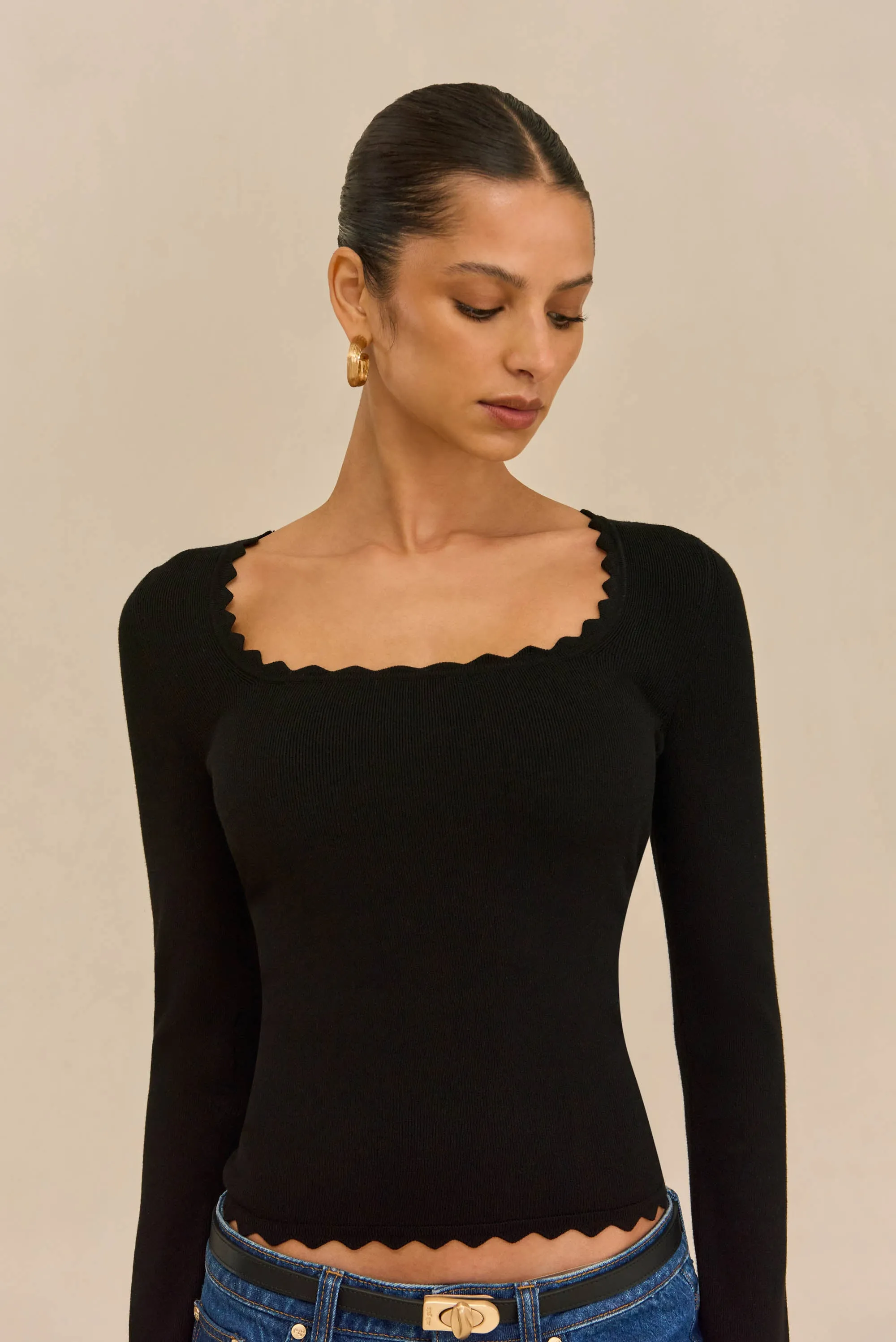JEAN KNIT TOP - BLACK sold by Cult Gaia product image thumbnail 3